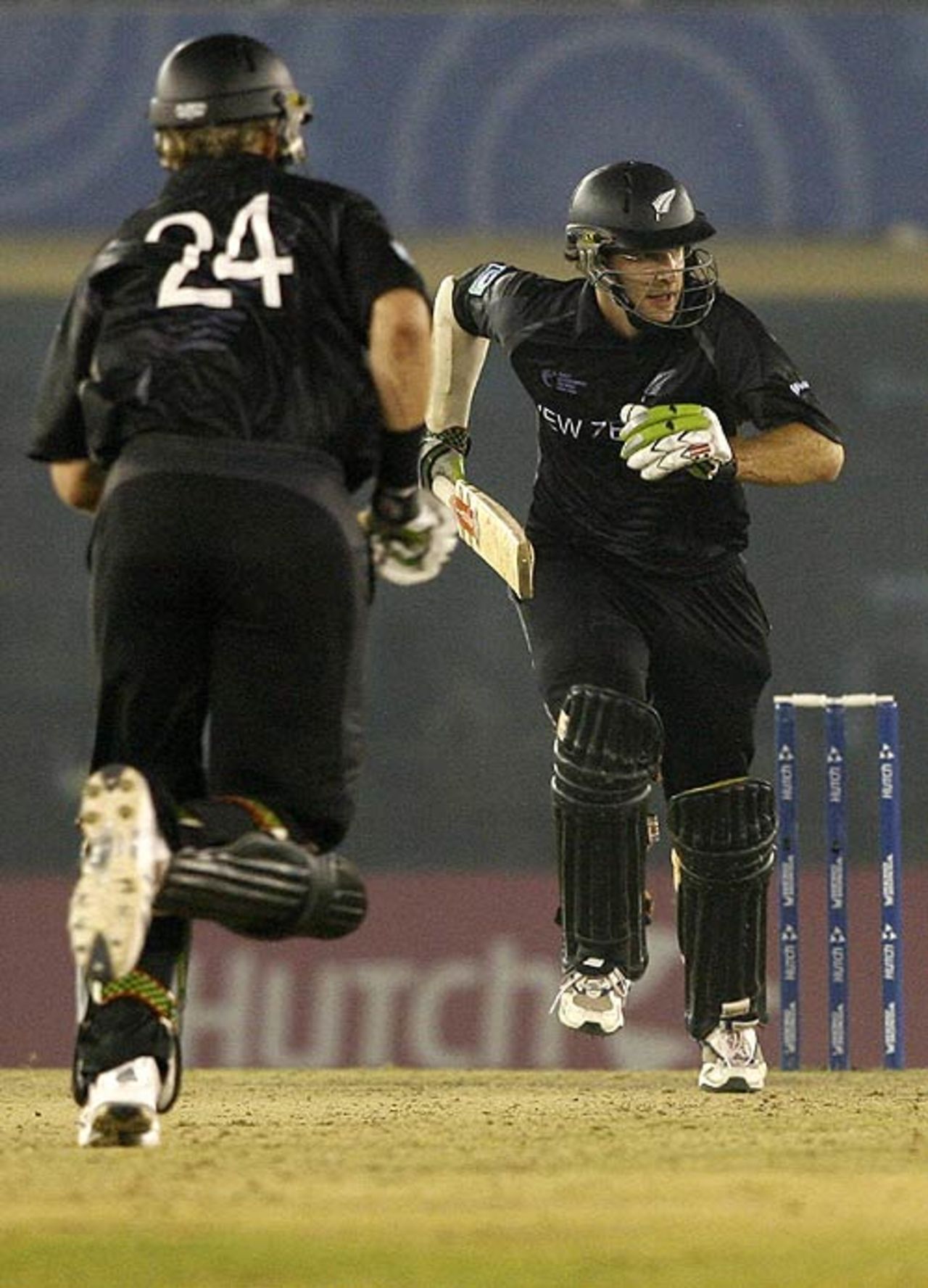 Daniel Vettori and Jacob Oram during the course of their 103-run stand, Australia v New Zealand, 1st semi-final, Champions Trophy, Mohali, November 1, 2006