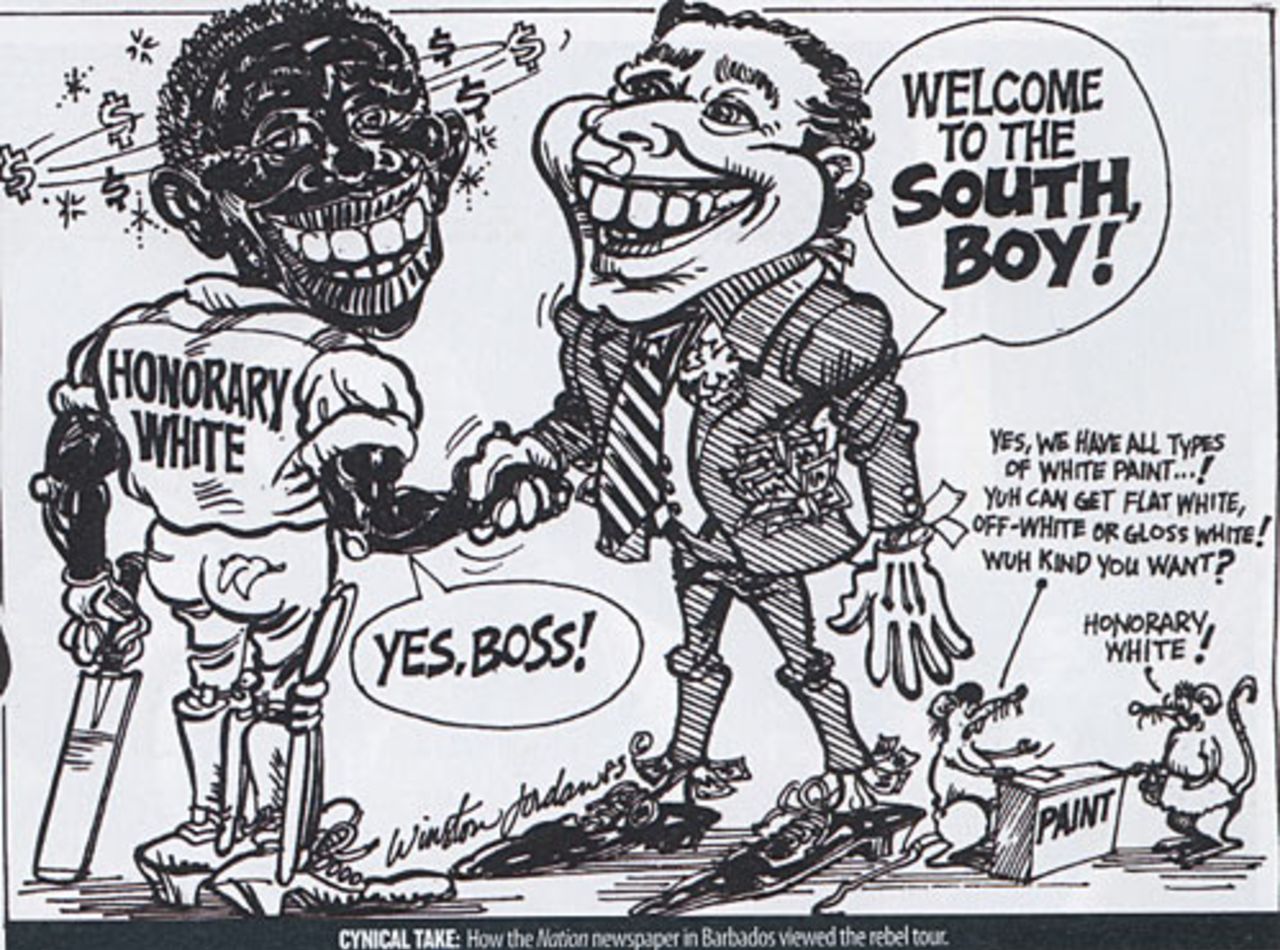 How <i>The Nation</i newspaper in Barbados viewed the rebel tour, January, 1983