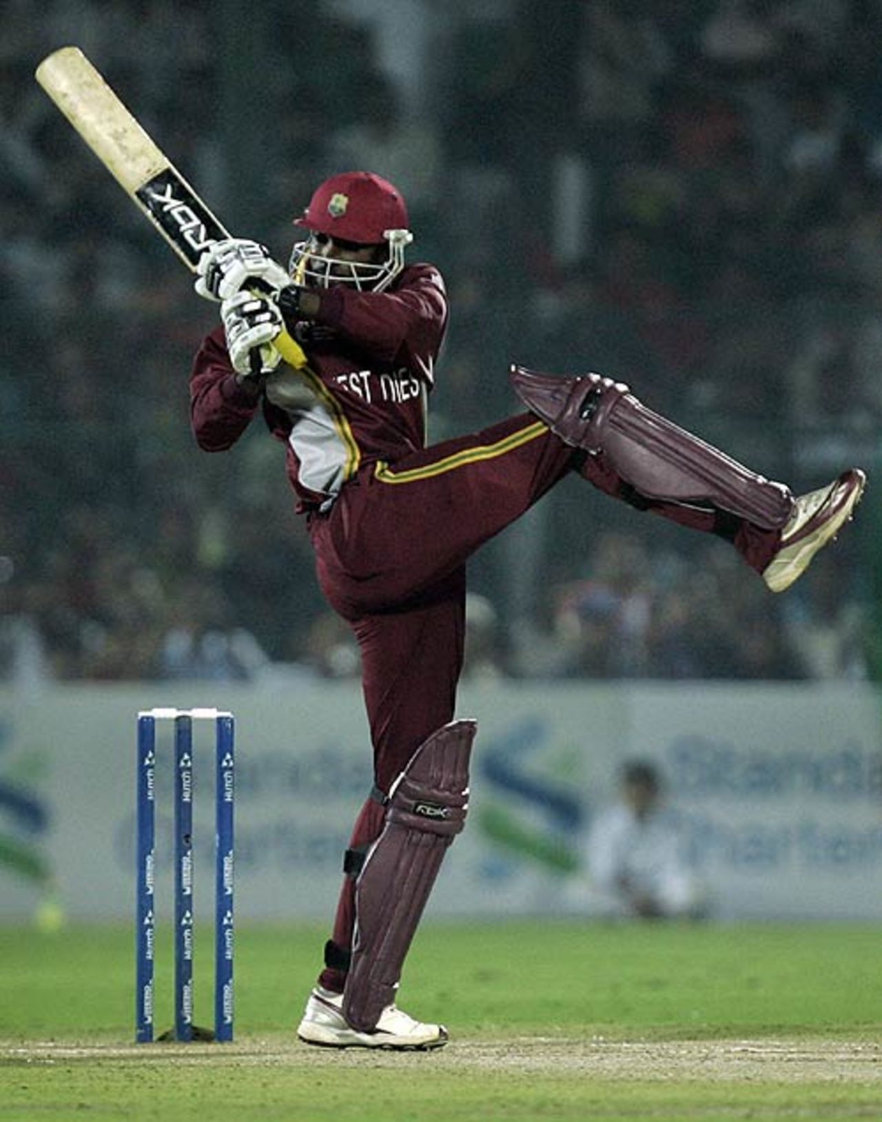Chris Gayle smashes one away in true Caribbean style, South Africa v West Indies, 2nd semi-final, Champions Trophy, Jaipur, November 2, 2006