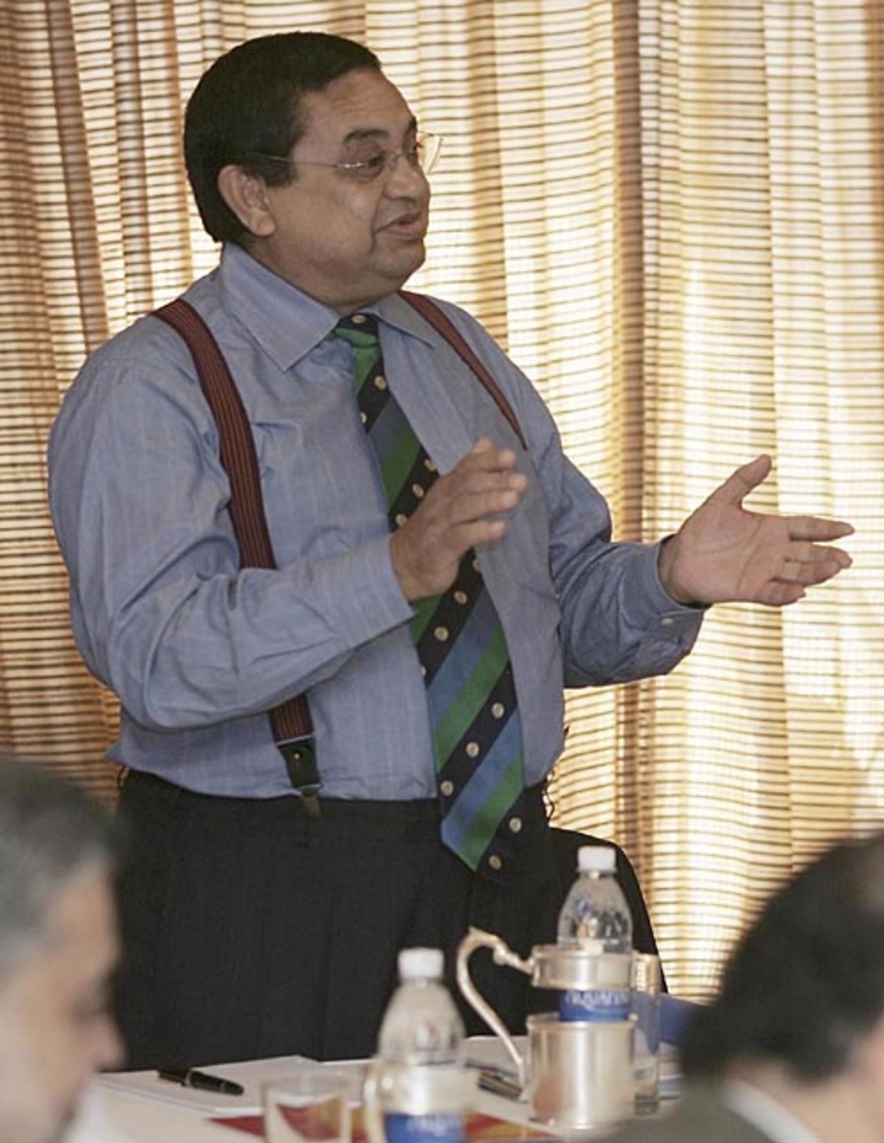 ICC president Percy Sonn addresses members at the start of the ICC executive meeting, Mumbai, November 3, 2006