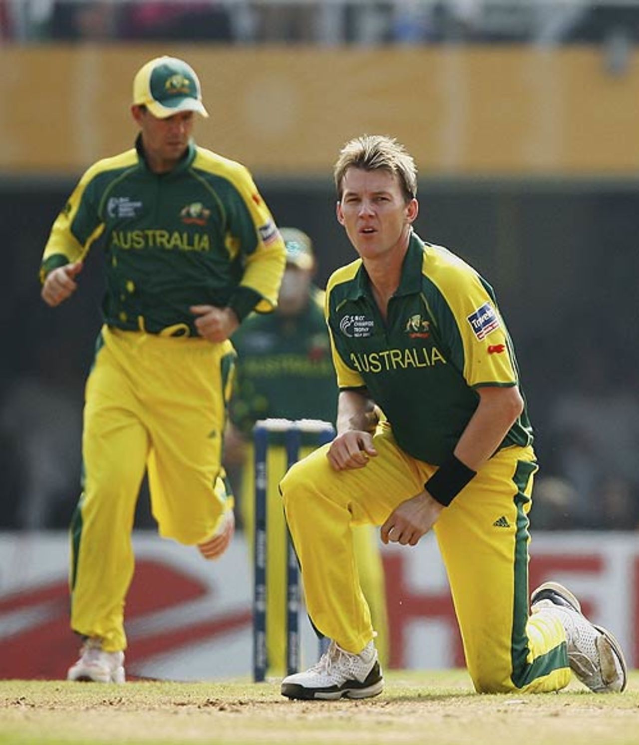 Brett Lee watches another delivery hit the fence, West Indies v Australia, Champions Trophy final, Mumbai, November 5, 2006
