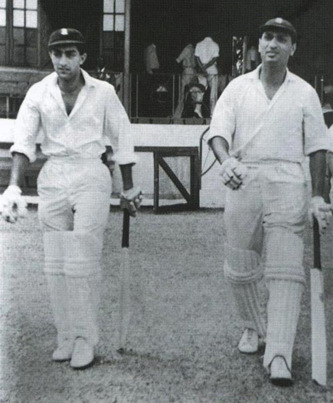 Polly Umrigar opening the batting with the Nawab of Pataudi, West Indies, 1962