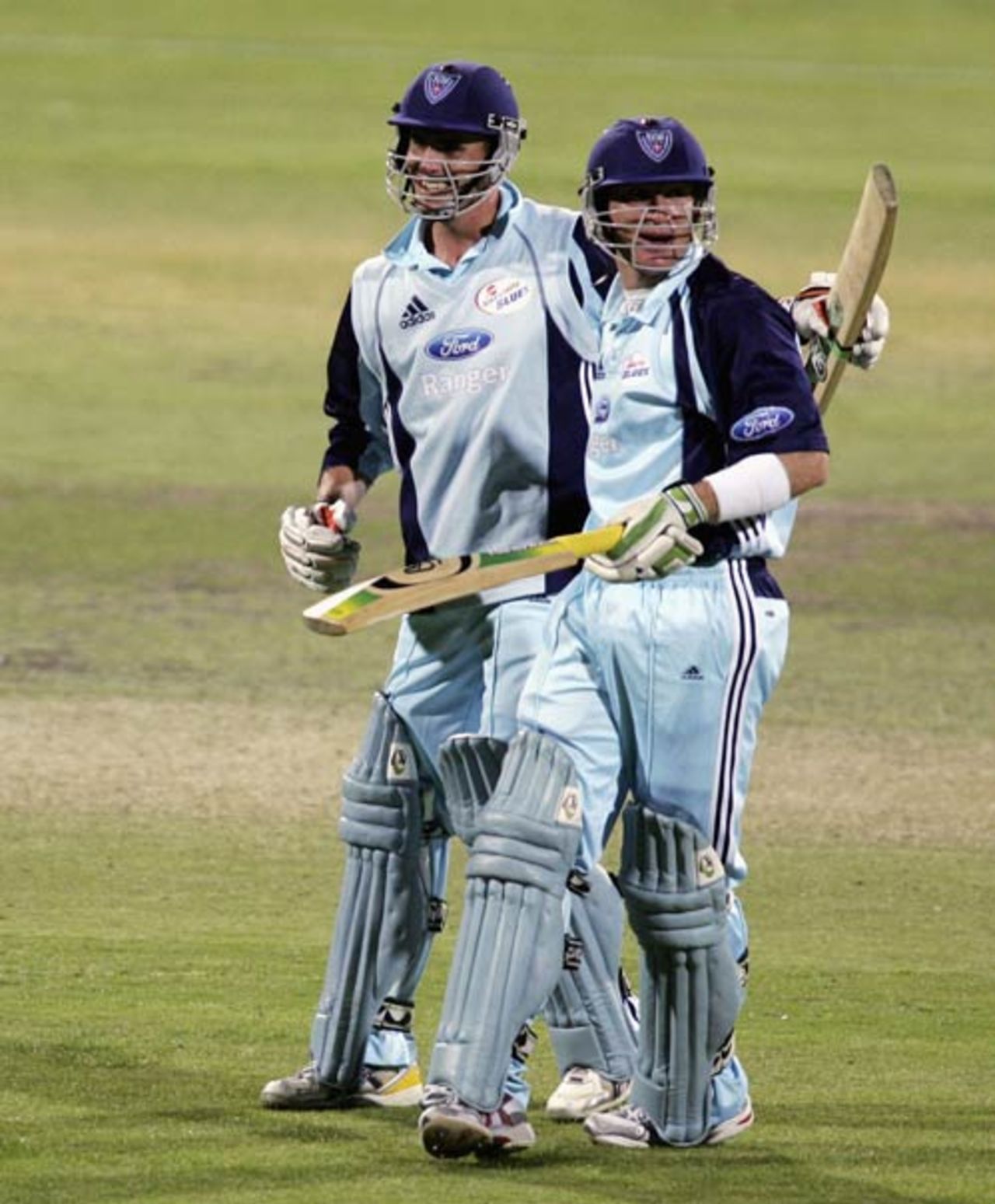 Brad Haddin and Aaron Bird celebrate victory against South Australia, South Australia v  New South Wales, Ford Ranger Cup, Adelaide Oval, November 8, 2006 