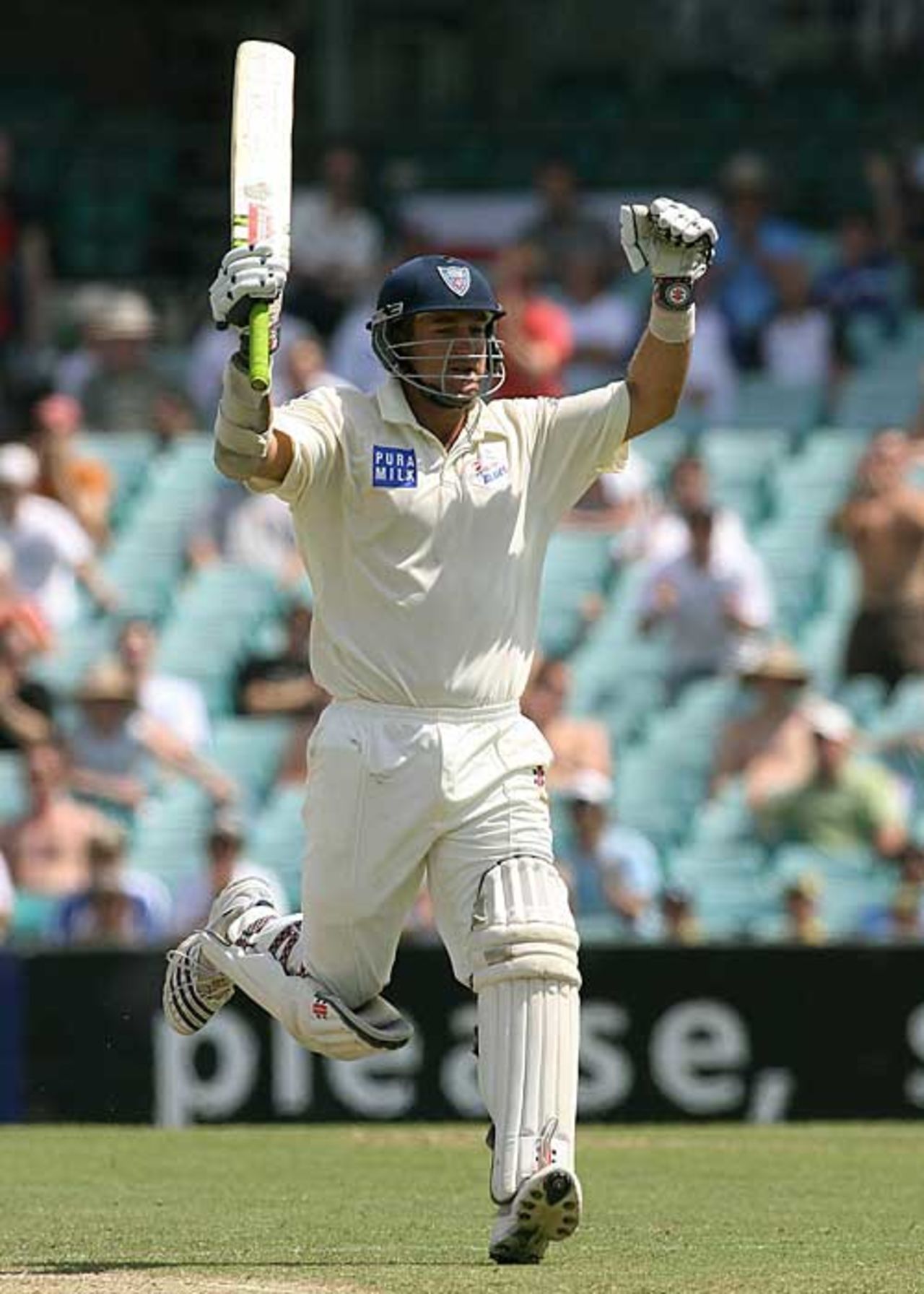Phil Jaques runs through and celebrates his second century against England in three days, New South Wales v England XI, SCG, November 12, 2006