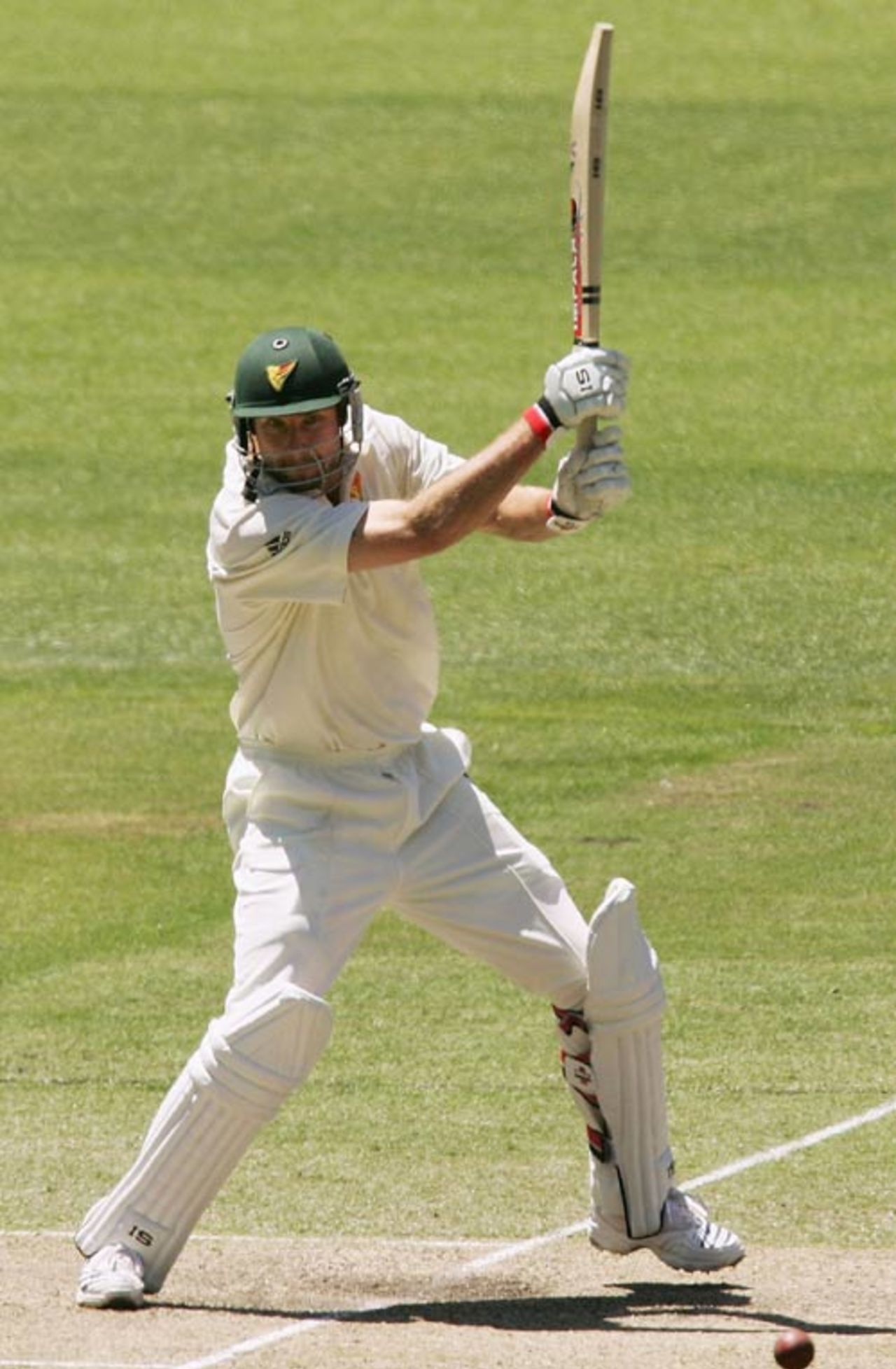 Adam Griffith cracks one through the off side en route to his 47, Victoria v Tasmania, Pura Cup, Melbourne, 4th day, November 17, 2006