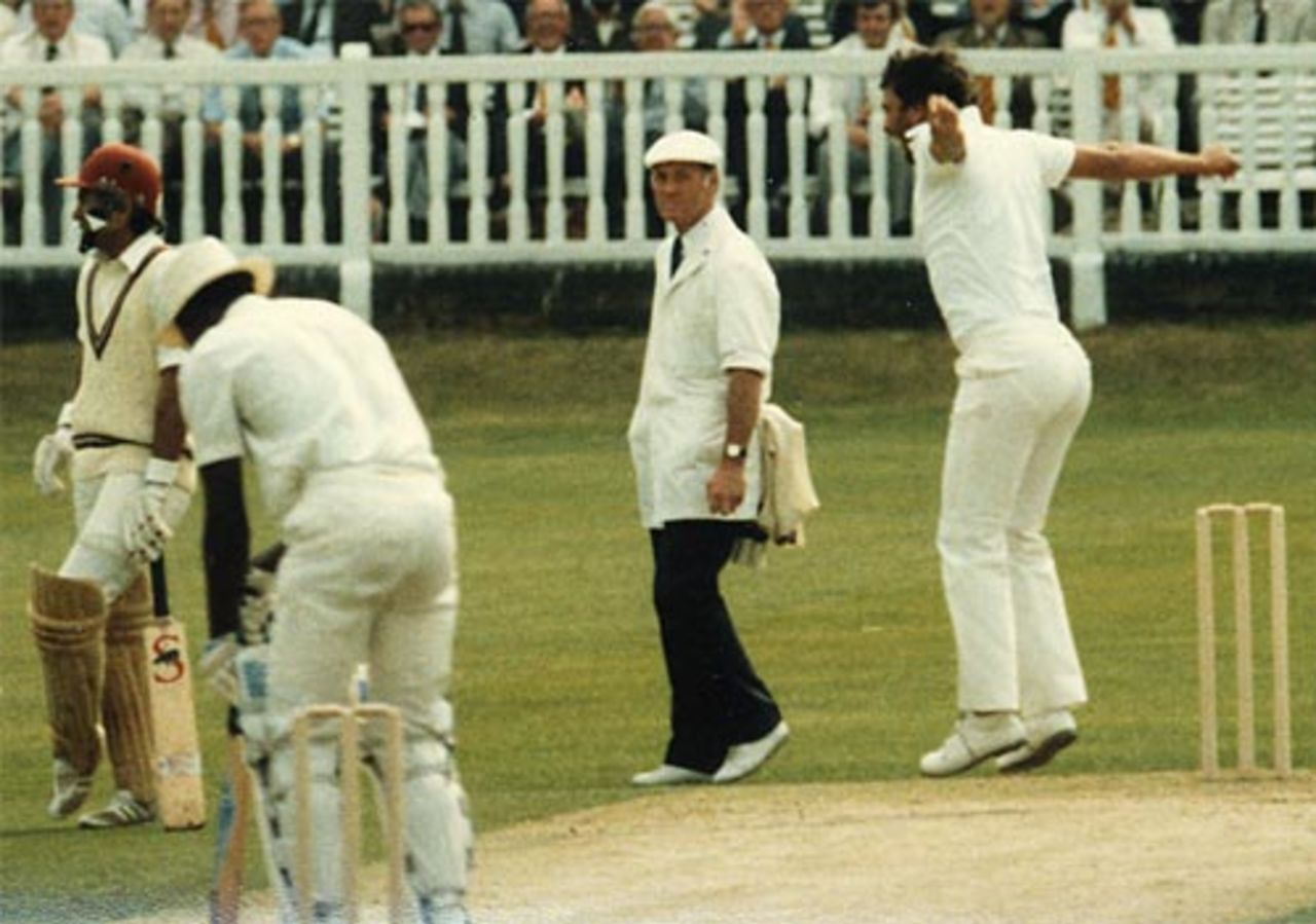 An injured Clive Lloyd holes out to Roger Binny, India v West Indies, Prudential World Cup final, June 25, 1983