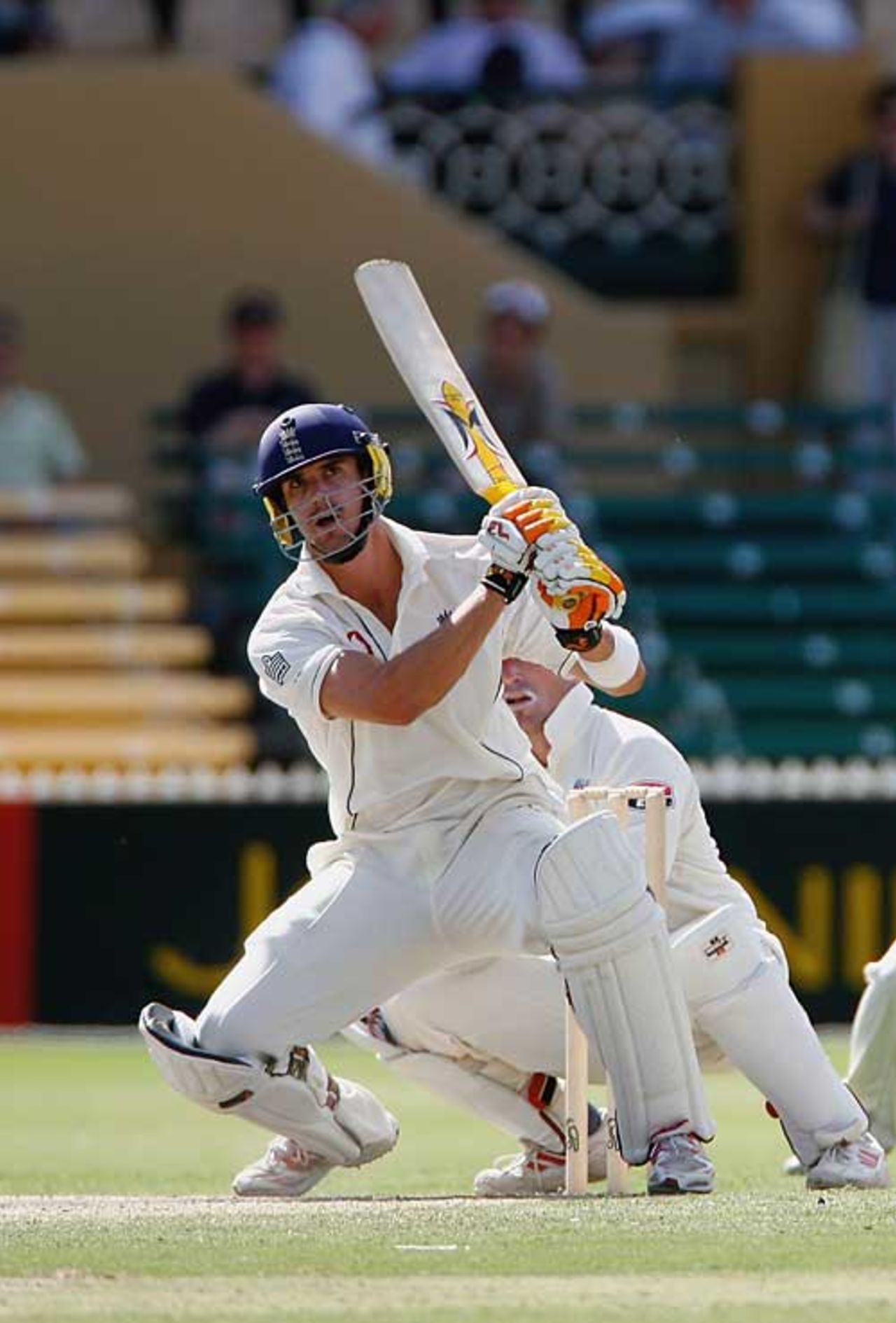 Kevin Pietersen crouches down for a pull during his quick-fire 32, South Australia v England XI, Adelaide Oval, November 18, 2006