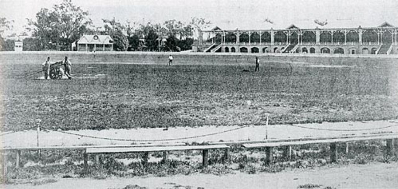 Melbourne Cricket Ground at the time of the first Test in 1877