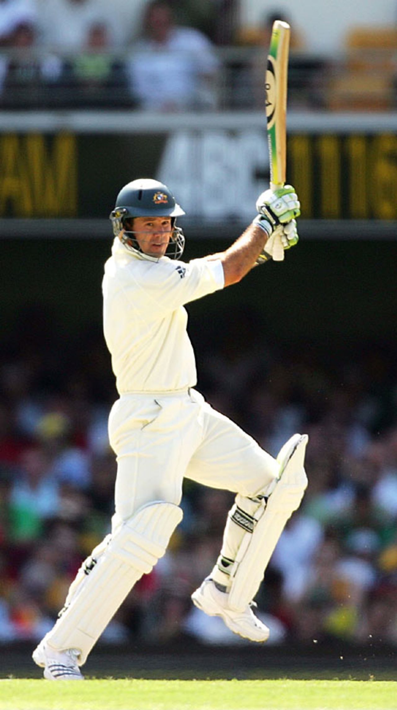 Ricky Ponting cuts powerfully for four, Australia v England, 1st Test, Brisbane, November 23, 2006