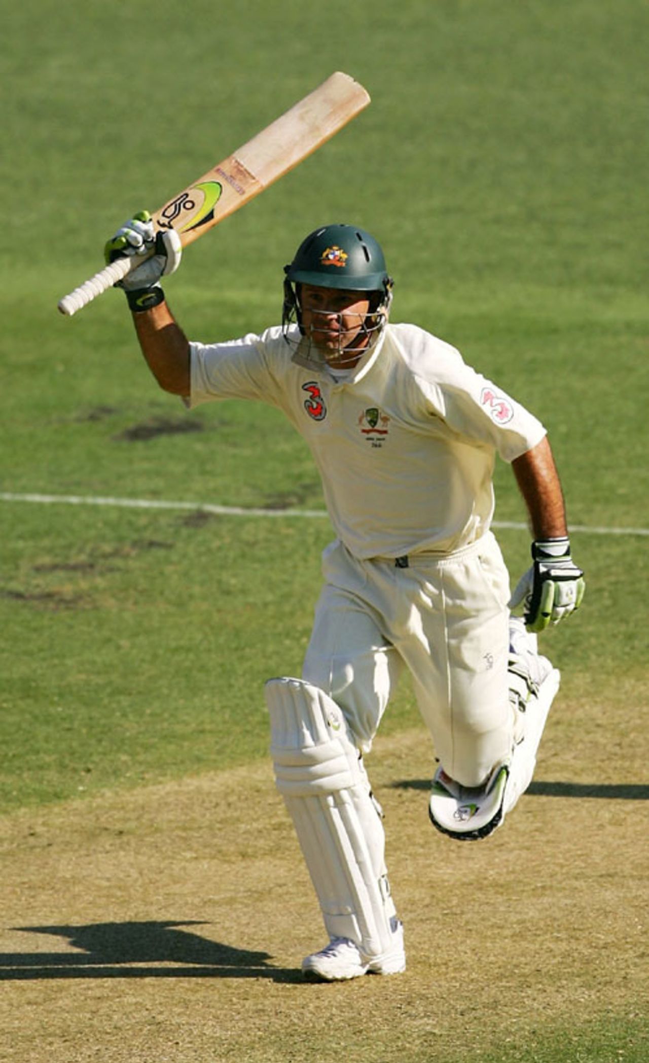 Ricky Ponting celebrates his 32nd Test hundred, Australia v England, 1st Test, Brisbane, November 23, 2006