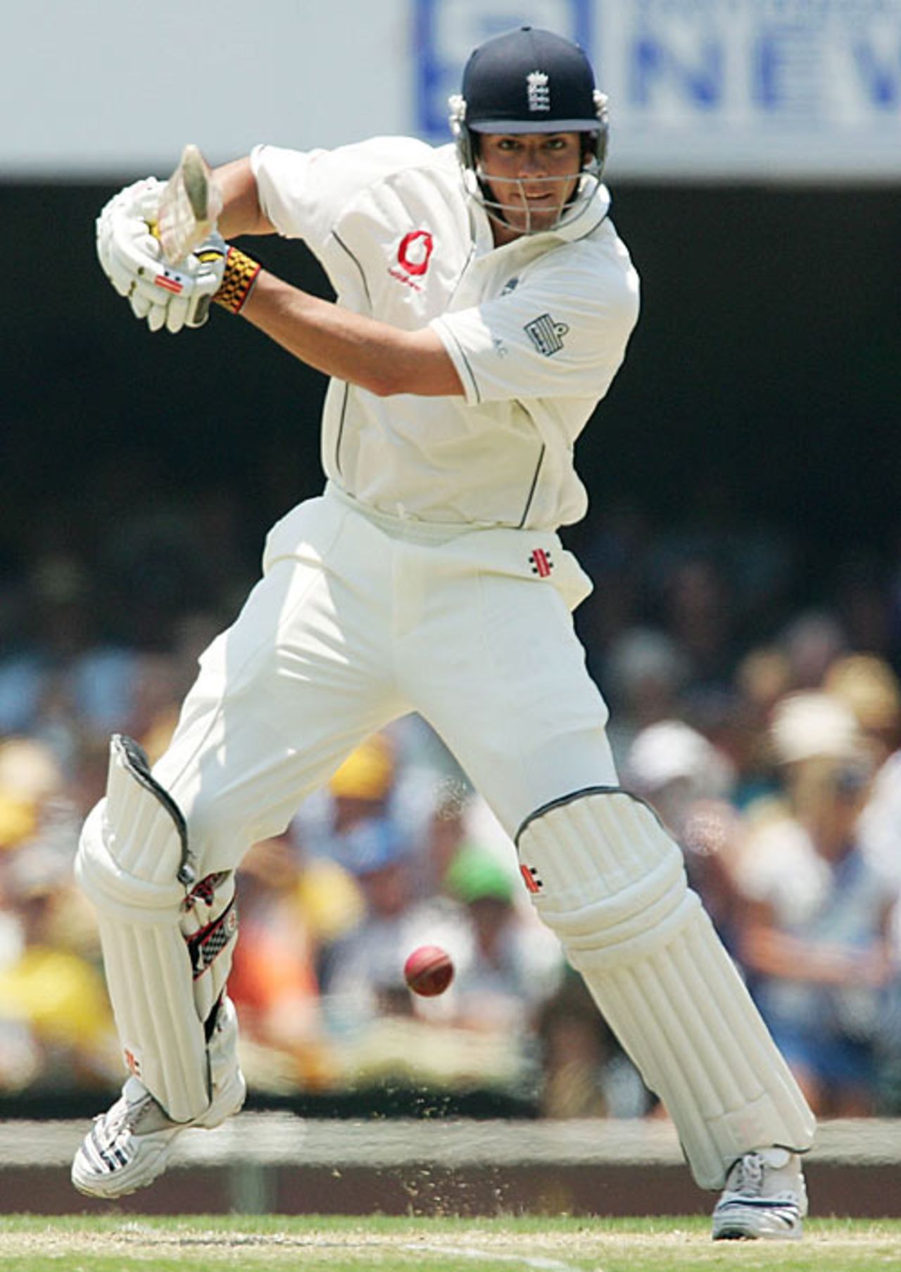 Alastair Cook cuts hard, Australia v England, 1st Test, Brisbane, November 26, 2006