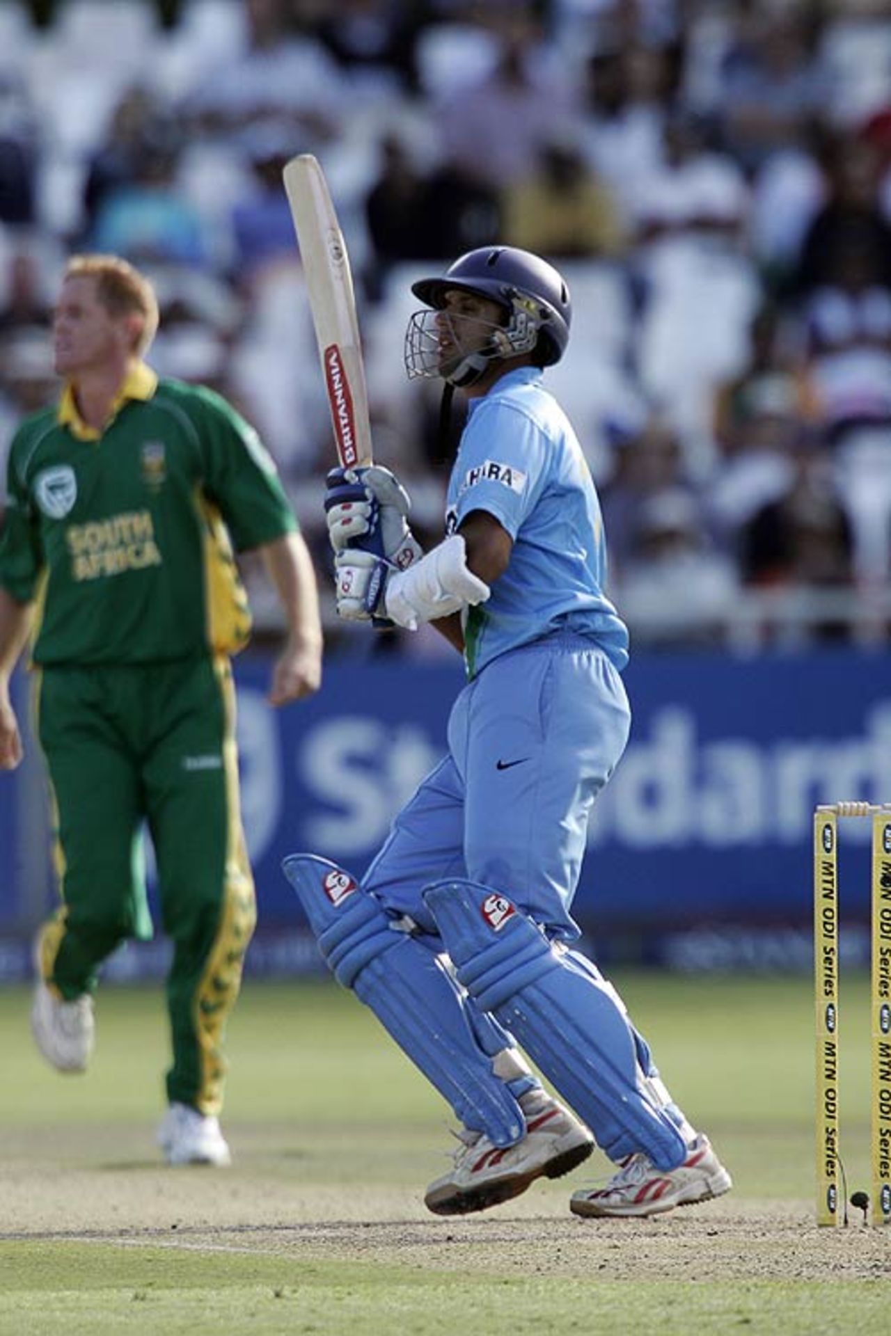 Rahul Dravid flicks on his way to a battling fifty, South Africa v India, 3rd ODI, Cape Town, November 26, 2006