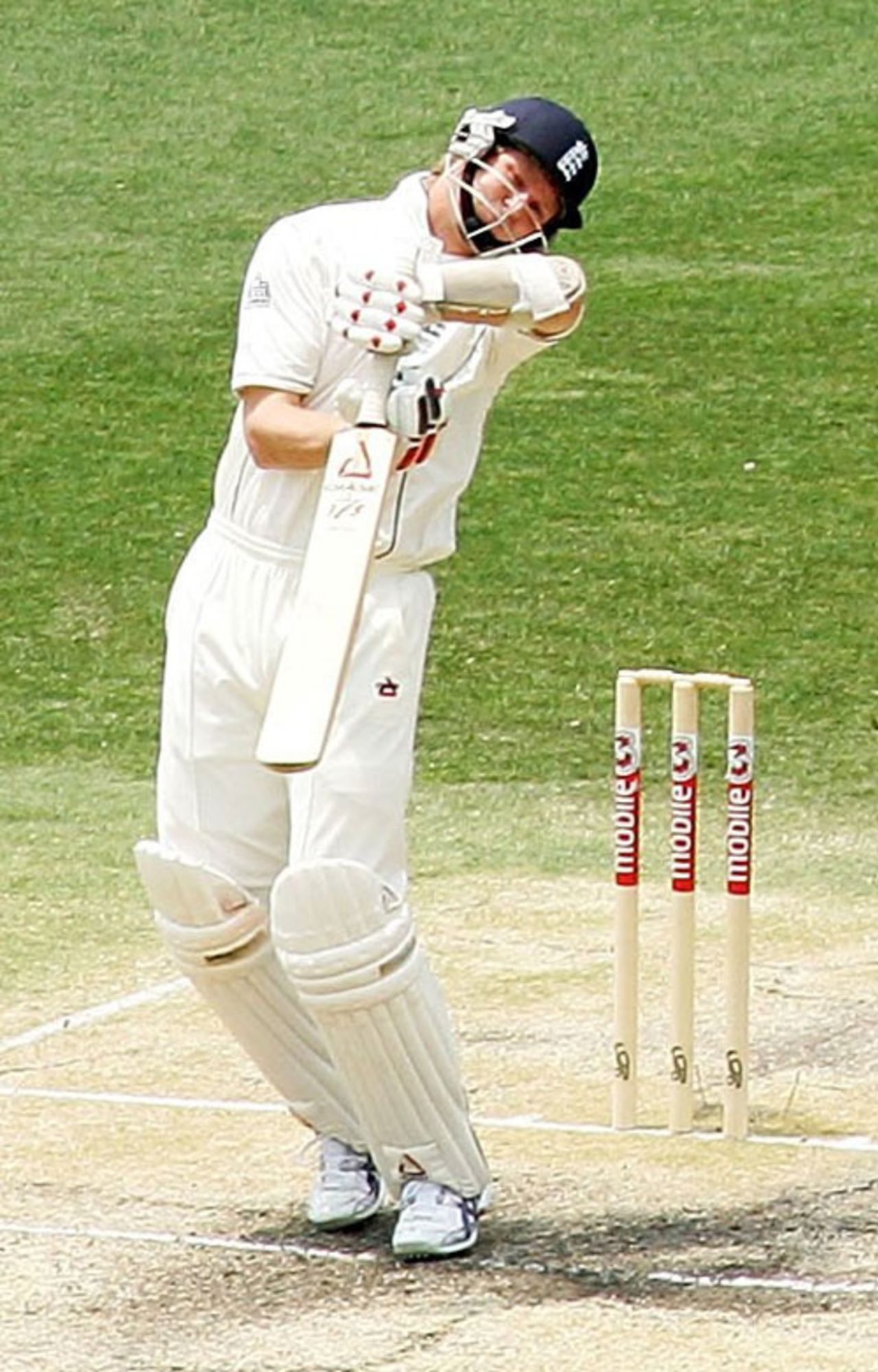 Matthew Hoggard takes evasive action, Australia v England, 1st Test, Brisbane, November 27, 2006