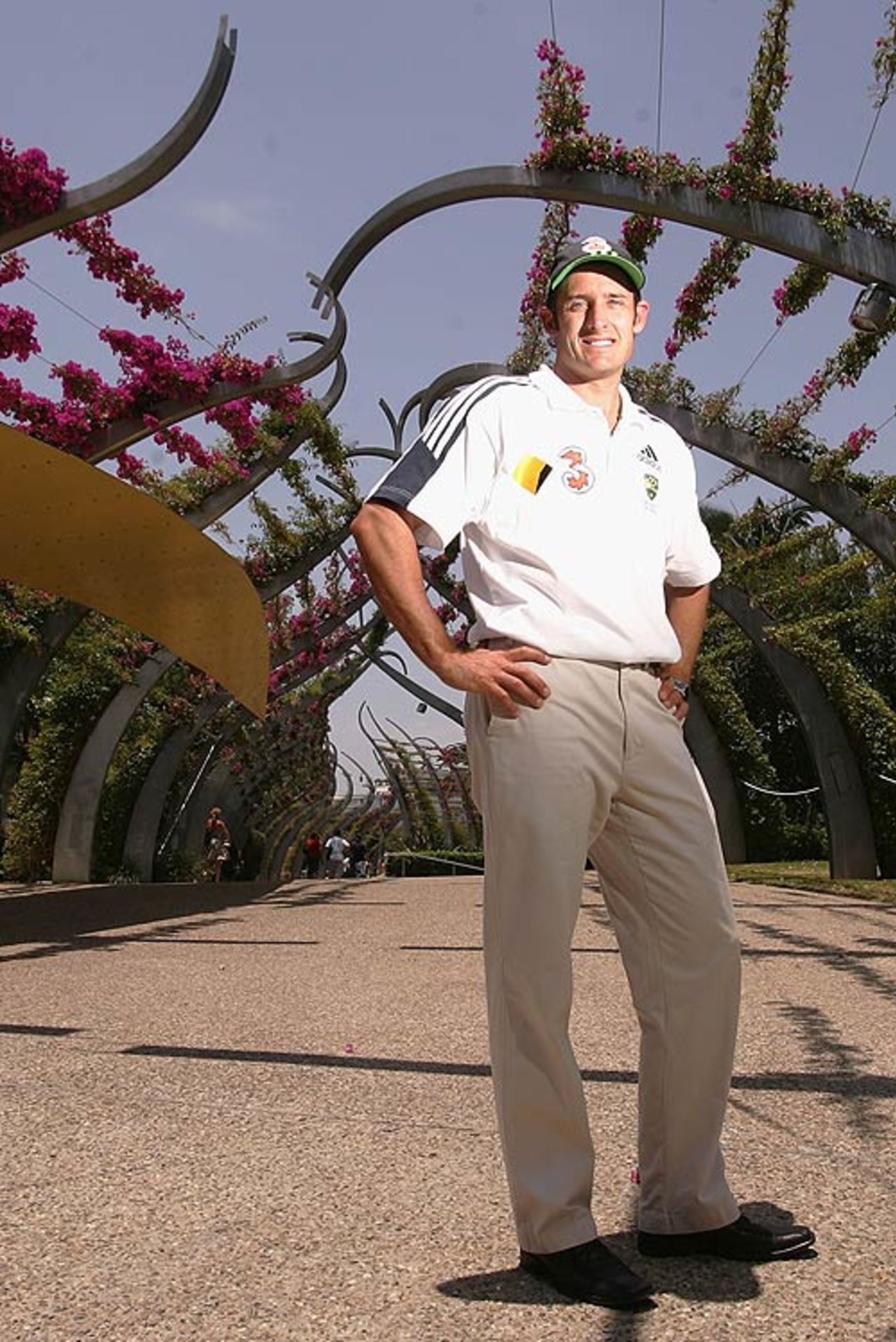 Michael Hussey poses at Arbour at Southbank in Brisbane, November 28, 2006