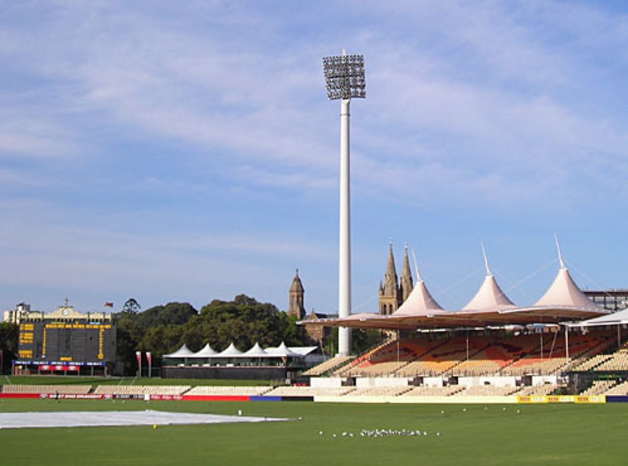 An empty Adelaide Oval with St Peter's Cathedral in the distance, Adelaide, November 28, 2006