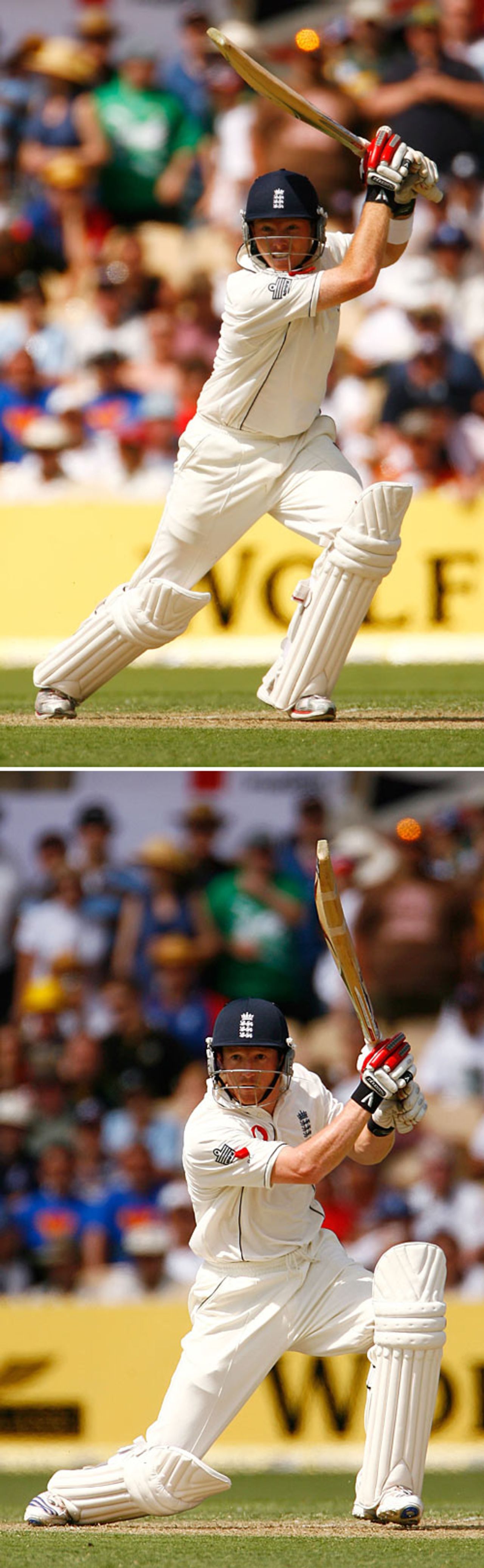 Ian Bell and Paul Collingwood drive through the covers, Australia v England, 2nd Test, Adelaide, December 1, 2006
