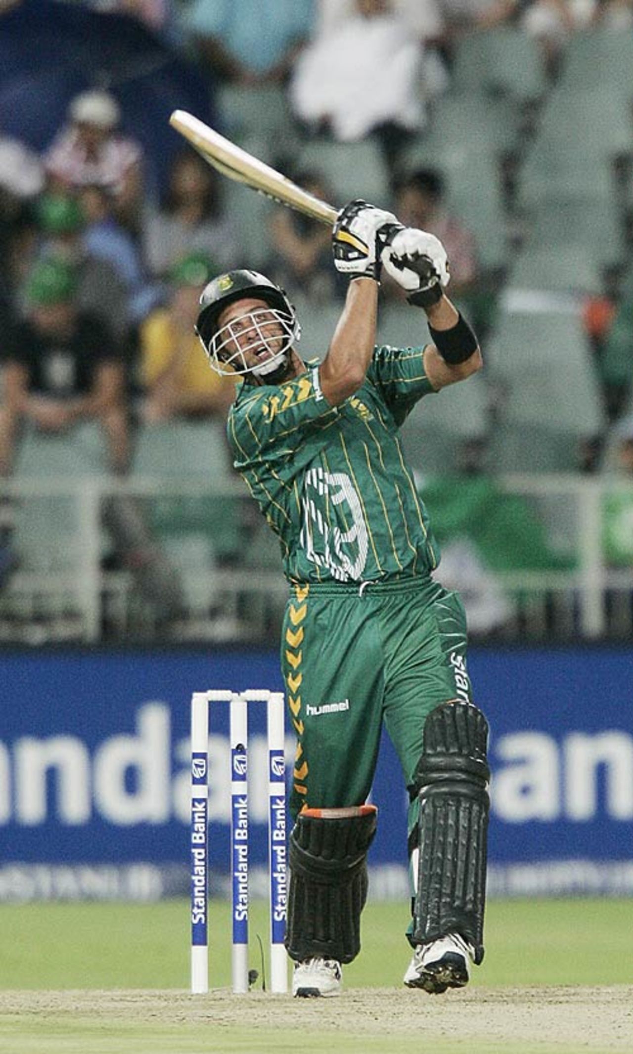 Johan van der Wath clouts one over the top, South Africa v India, Pro20, Johannesburg, December 1, 2006