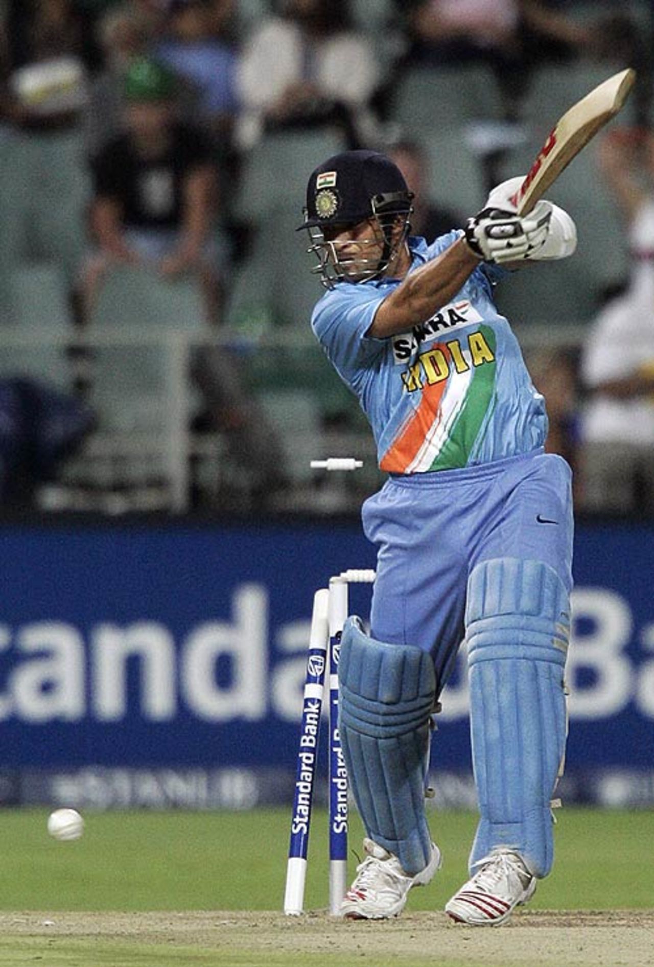 Sachin Tendulkar chops one on to his stumps, South Africa v India, Pro20, Johannesburg, December 1, 2006