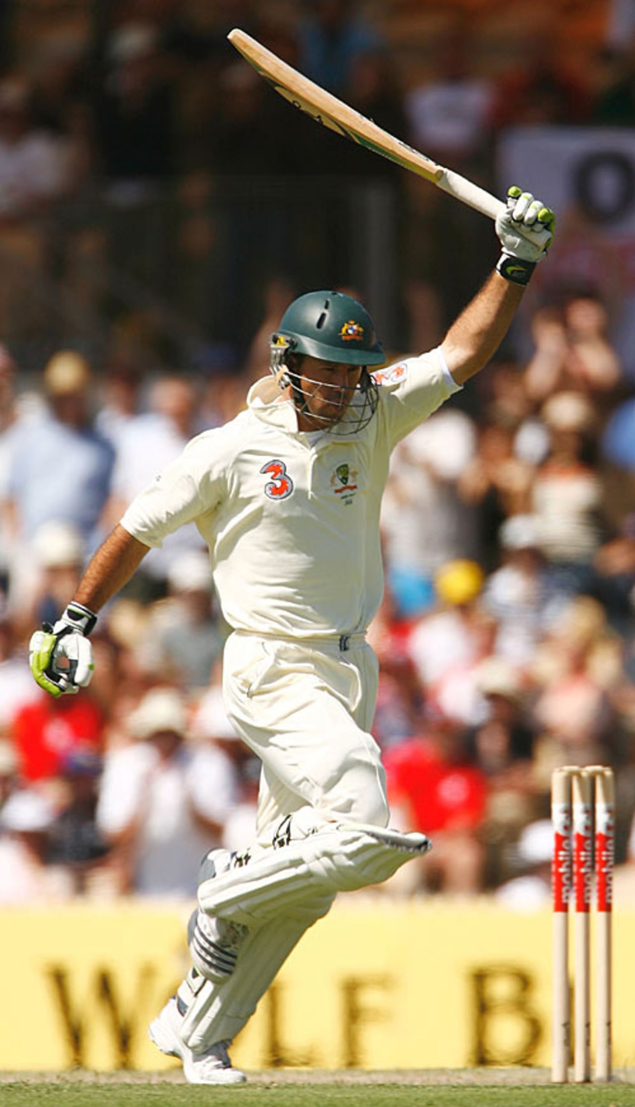 Ricky Ponting celebrates his 33rd Test hundred, Australia v England, 2nd Test, Adelaide, December 3, 2006