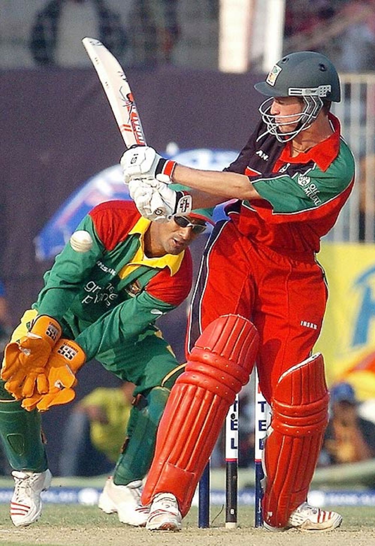 Sean Williams laps one around the corner during his maiden ODI fifty, 2nd ODI: Bangladesh v Zimbabwe, Bogra, December 3, 2006