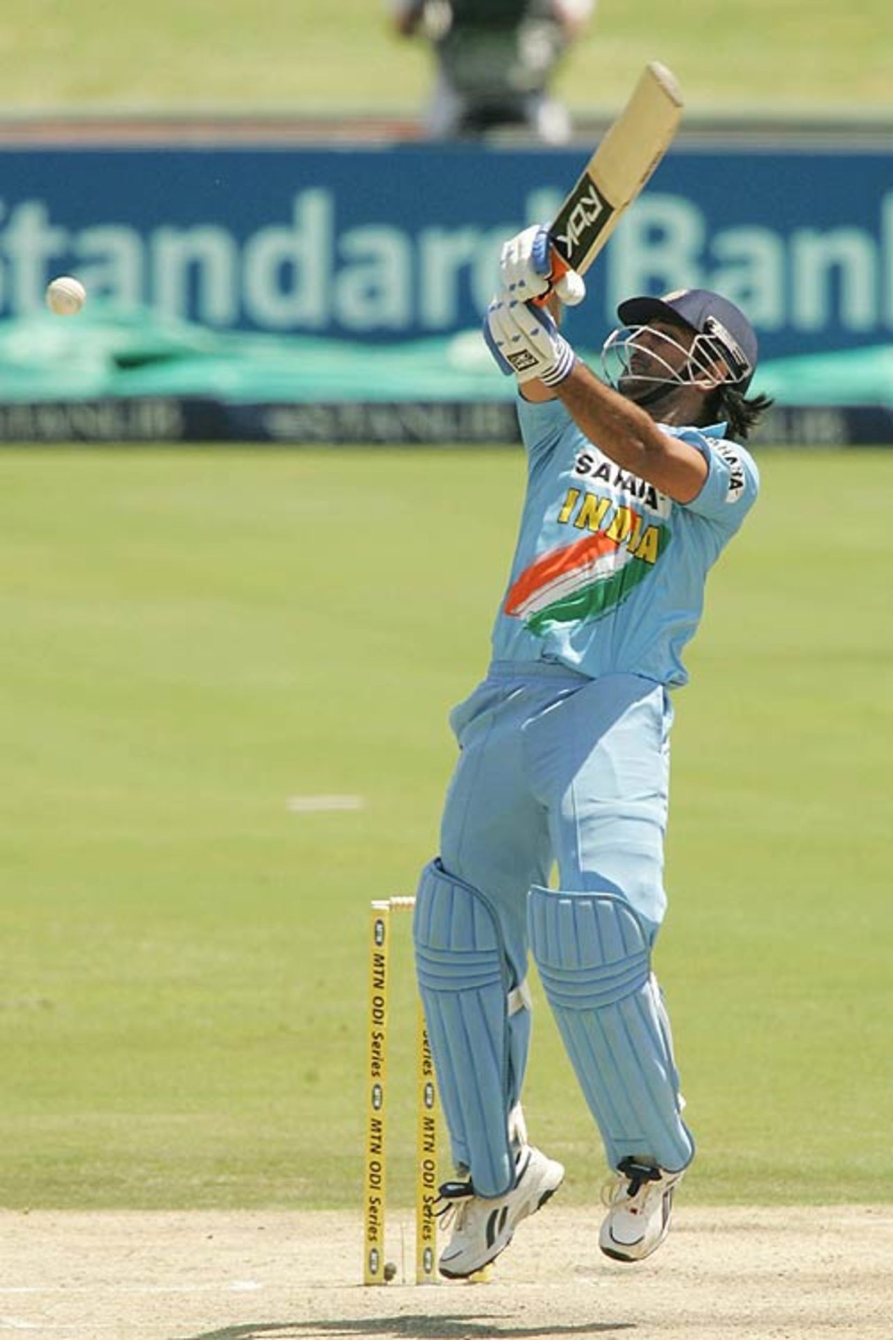 A typical Mahendra Singh Dhoni shot, South Africa v India, 5th ODI, Centurion, December 3, 2006
