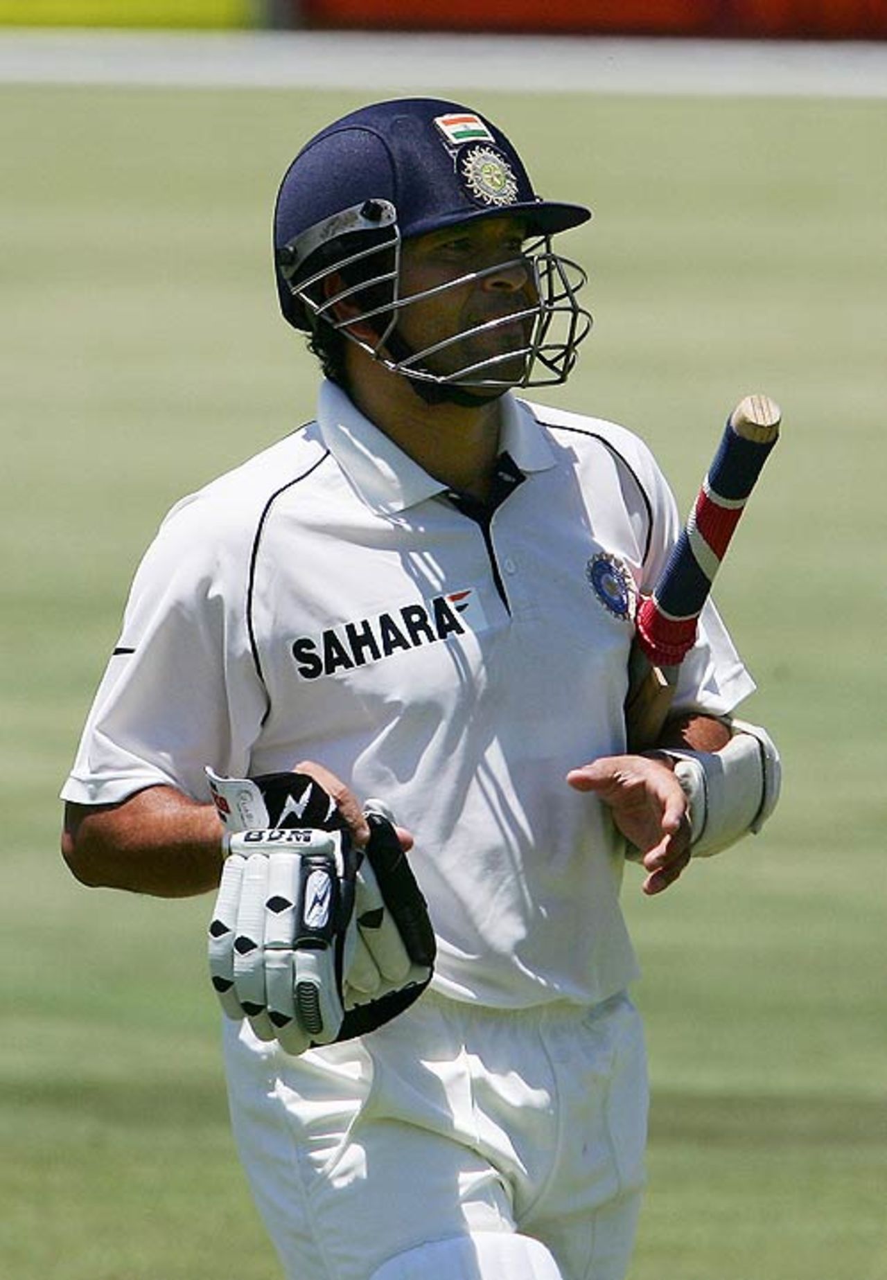India are three down as Sachin Tendulkar walks back after scoring 10, Rest of South Africa v Indians, Potchefstroom, 1st day, December 7, 2006