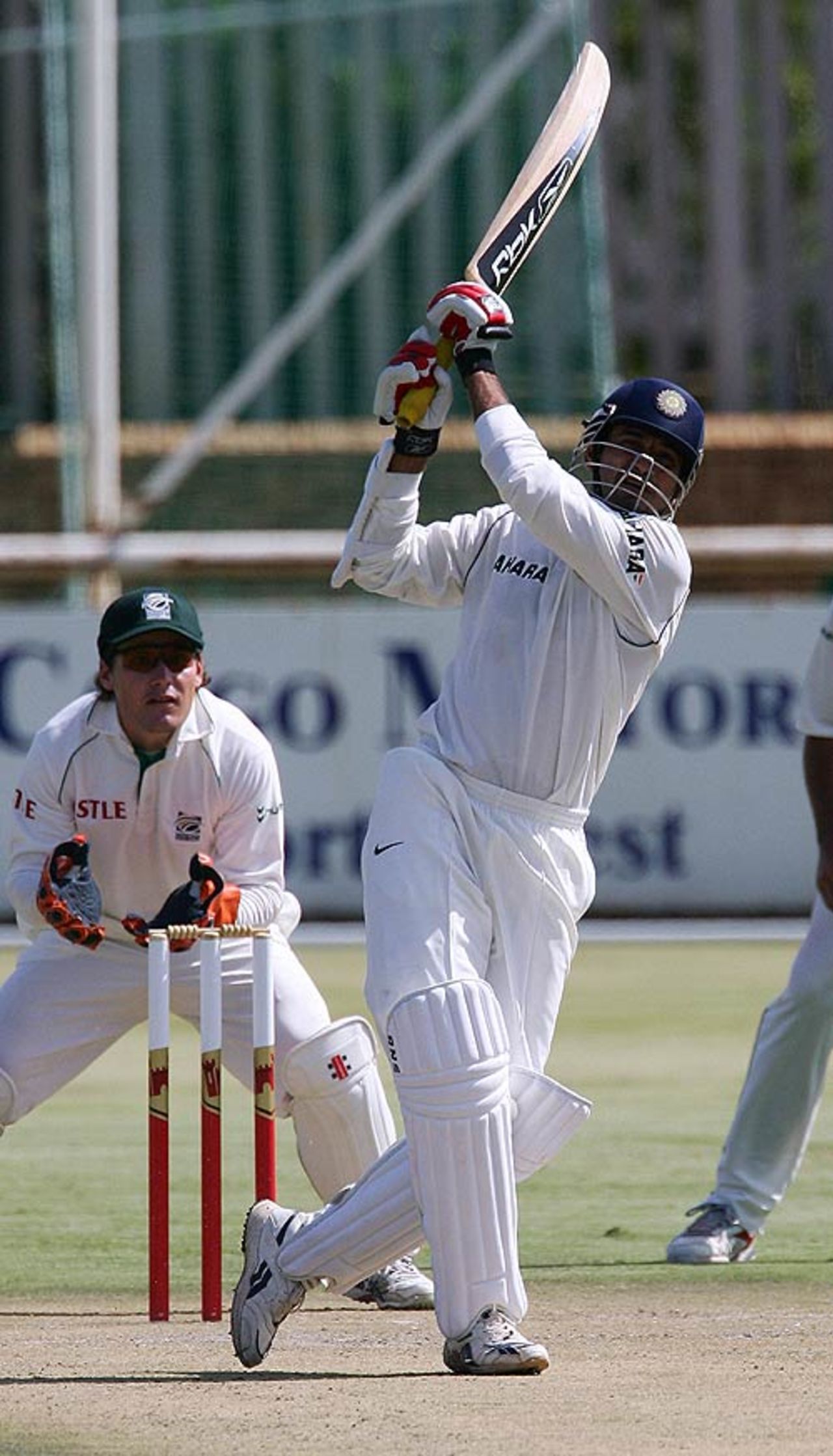 Irfan Pathan reaches his half-century with a fearless loft, Rest of South Africa v Indians, Potchefstroom, 1st day, December 7, 2006