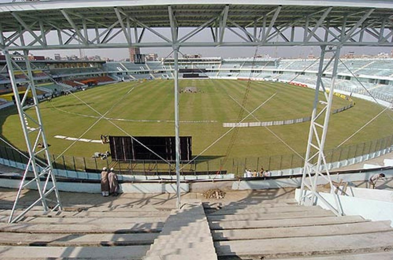 An overview of the Sher-e-Bangla National Cricket Stadium in Mirpur, Dhaka, December 7, 2006