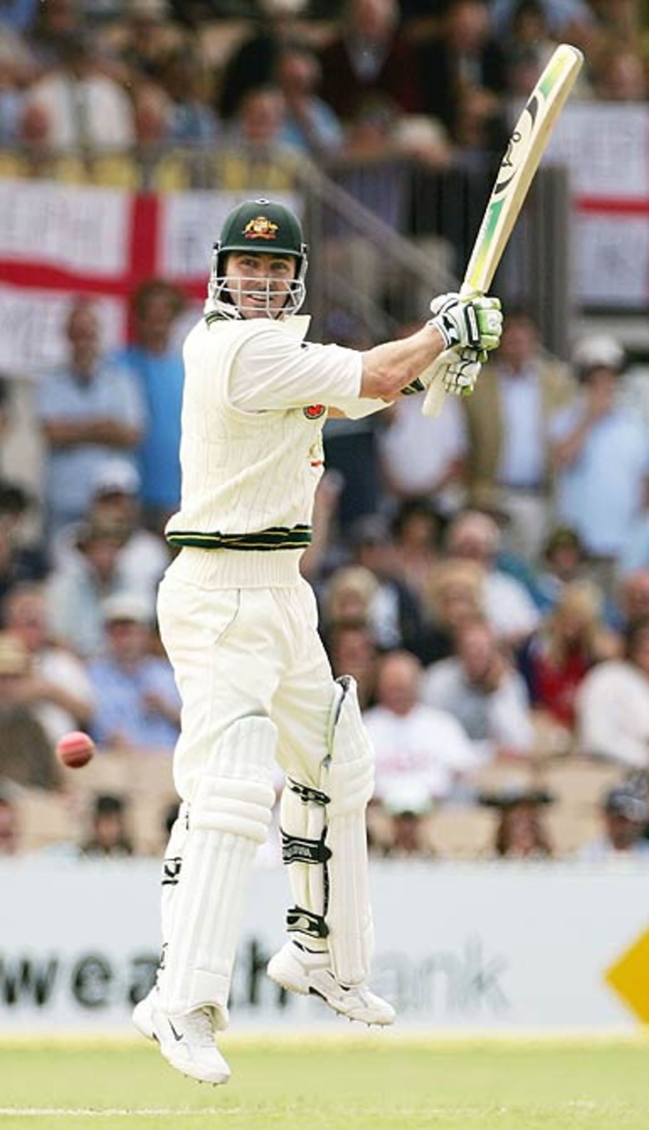 Damien Martyn plays a late cut, Australia v England, 2nd Test, Adelaide, December 3, 2006