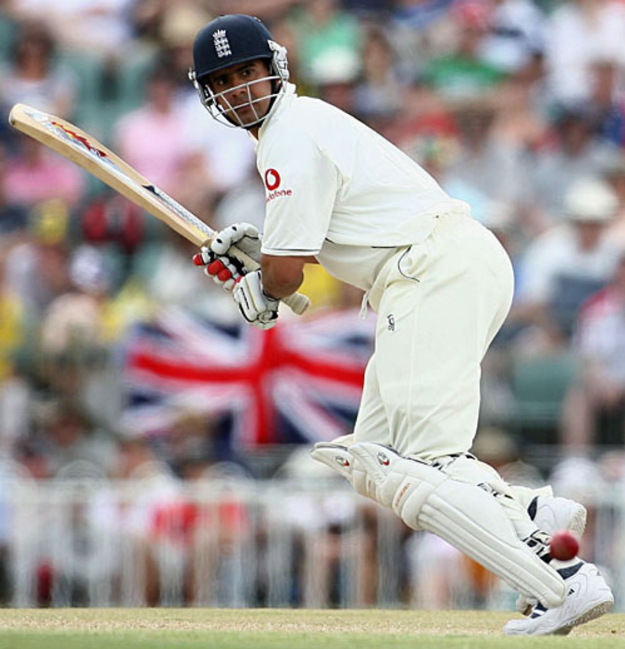 Owais Shah works one to leg, Cricket Australia Chairman's XI v England XI, Lilac Hill, Perth, December 8, 2006