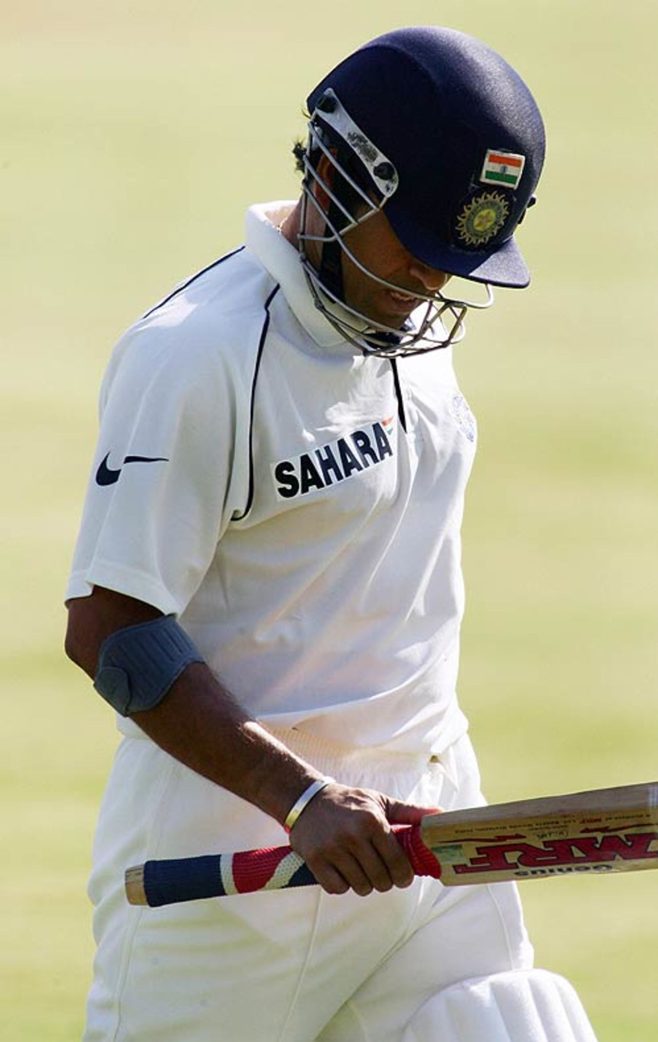 Sachin Tendulkar walks back after being trapped leg before by Nantie Hayward, Rest of South Africa v Indians, 2nd day, Potchefstroom, December 8, 2006