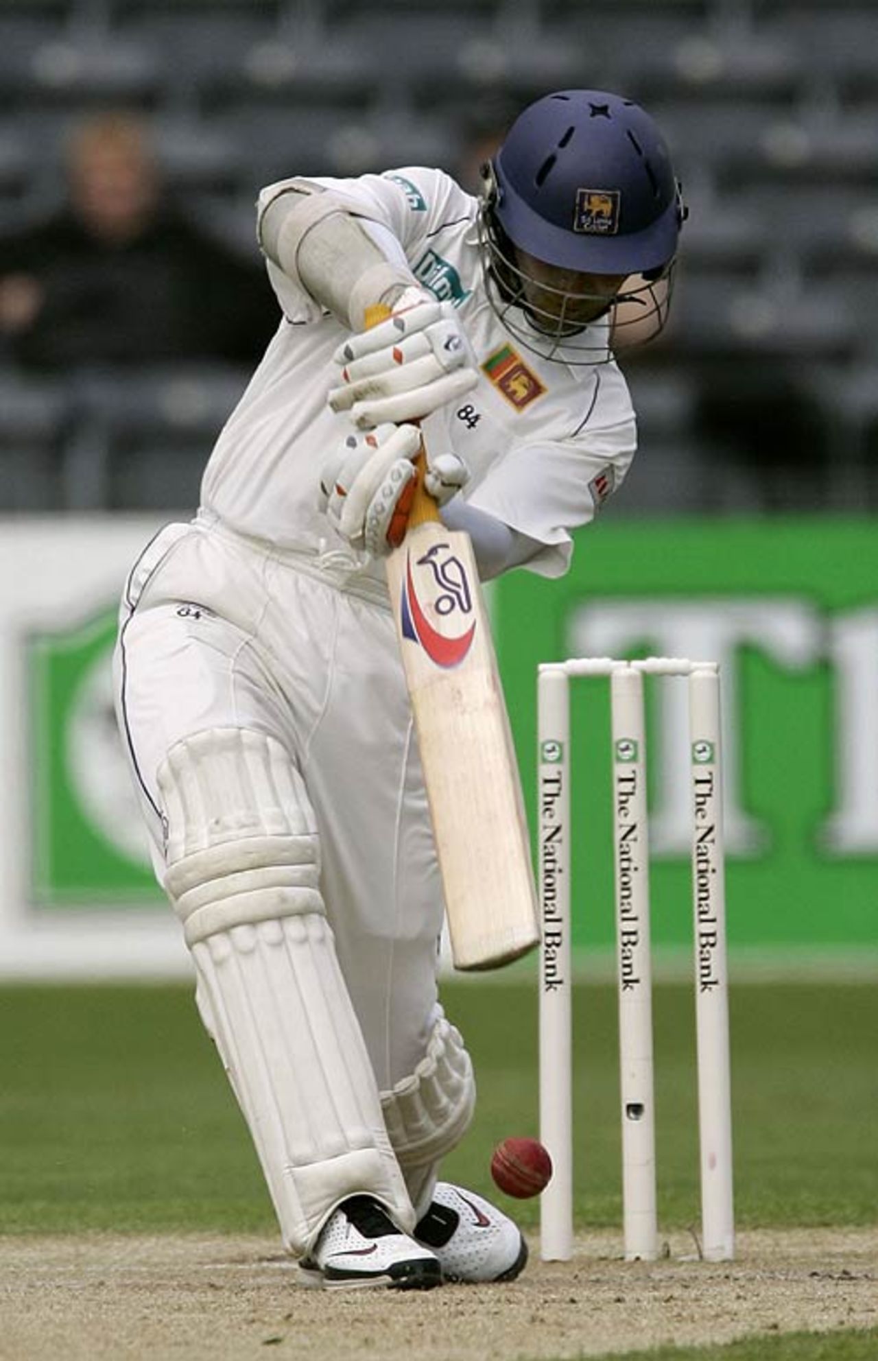 Kumar Sangakkara drives down the ground, New Zealand v Sri Lanka, 1st Test, Christchurch, 3rd day, December 9, 2006
