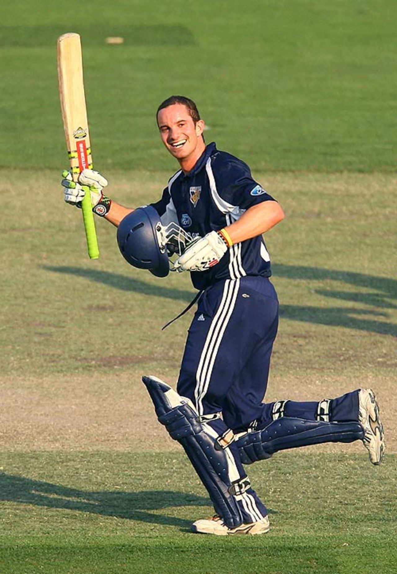 Michael Klinger celebrates his third one-day century, New South Wales v Victoria, Ford Ranger Cup, Canberra, December 10, 2006 