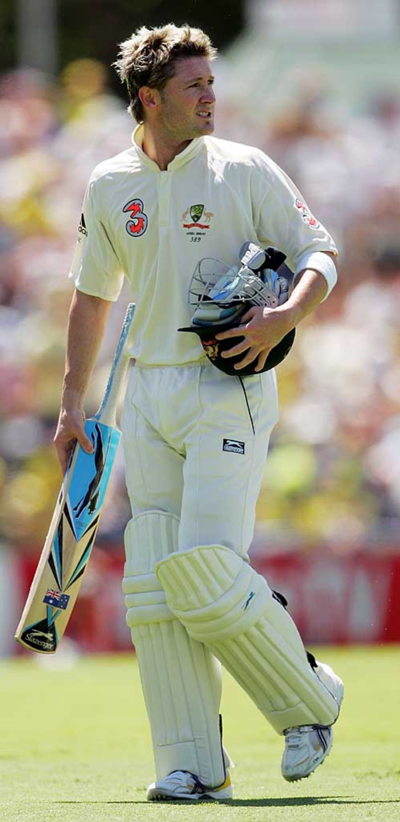 Michael Clarke wonders what went wrong after his dismissal, Australia v England, 3rd Test, Perth, December 14, 2006