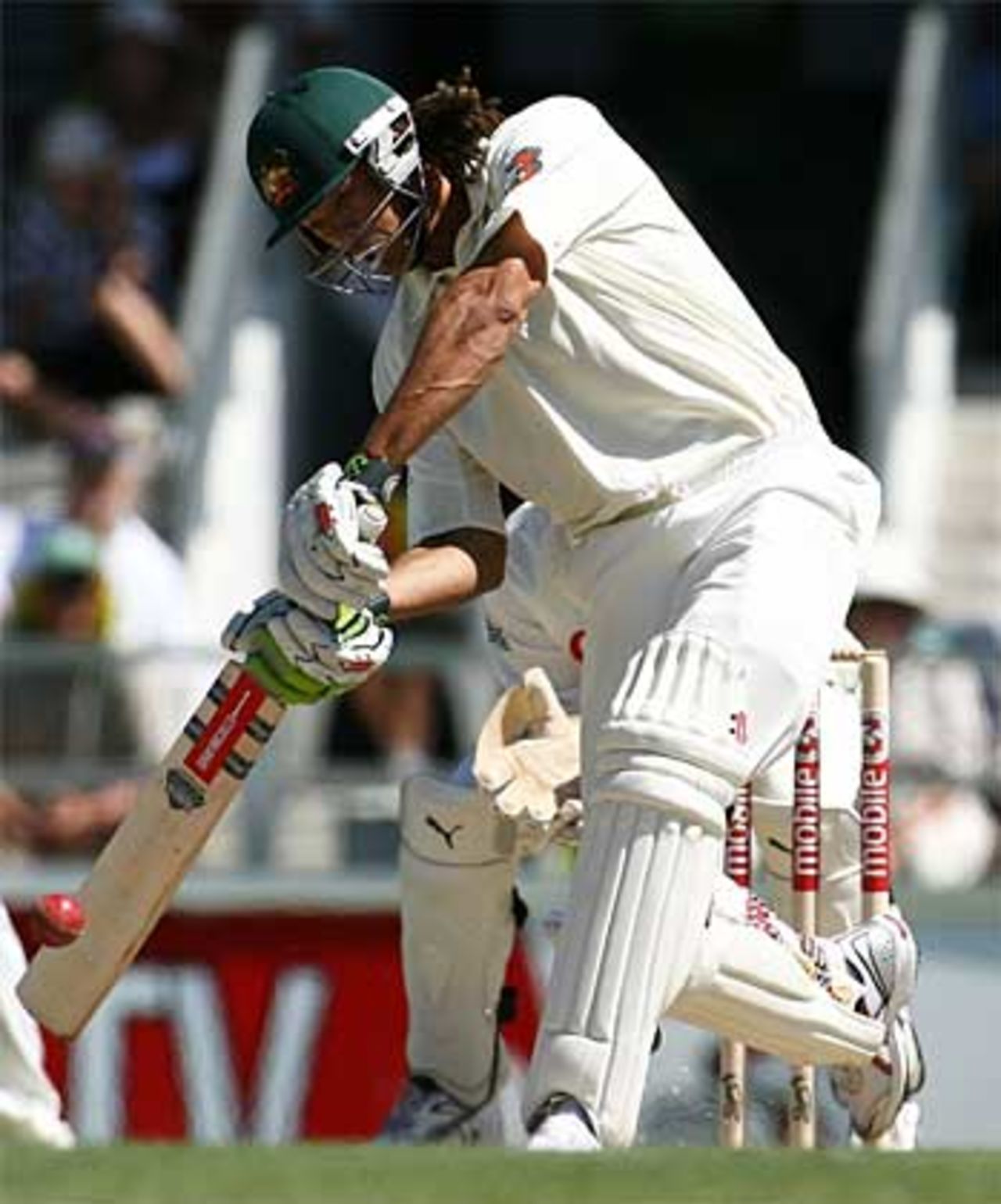 Andrew Symonds drives hard during a sparky 26, Australia v England, 3rd Test, Perth, December 14, 2006