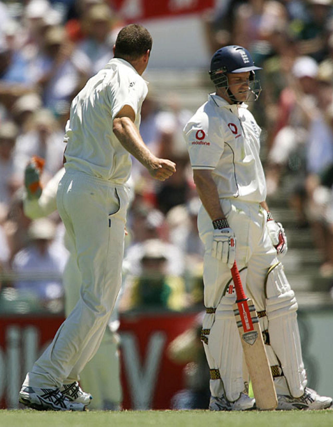 Stuart Clark removes Andrew Strauss for 42, Australia v England, 3rd Test, Perth, December 15, 2006
