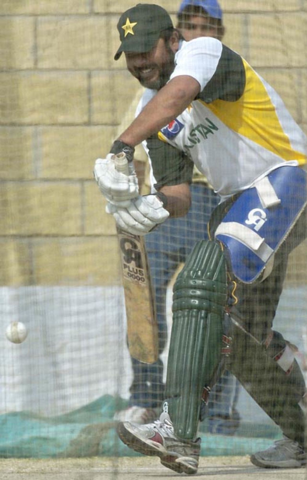 Pakistan captain Inzamam-ul-Haq in the nets ahead of the last ODI, Karachi, December 15, 2006