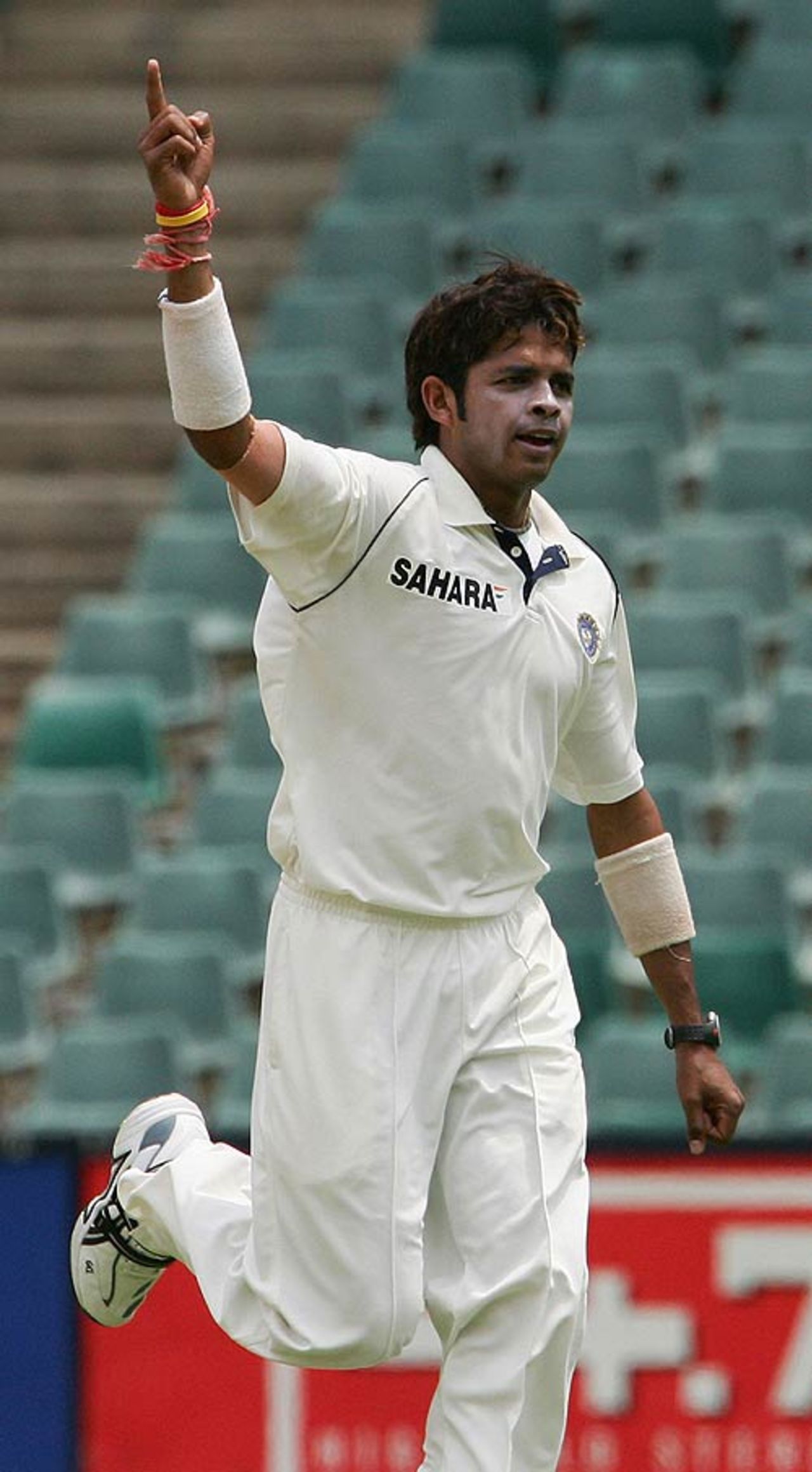 Sreesanth nails another victim en route to his first five-wicket haul in Tests, South Africa v India, 1st Test, Johannesburg, 2nd day, December 16, 2006