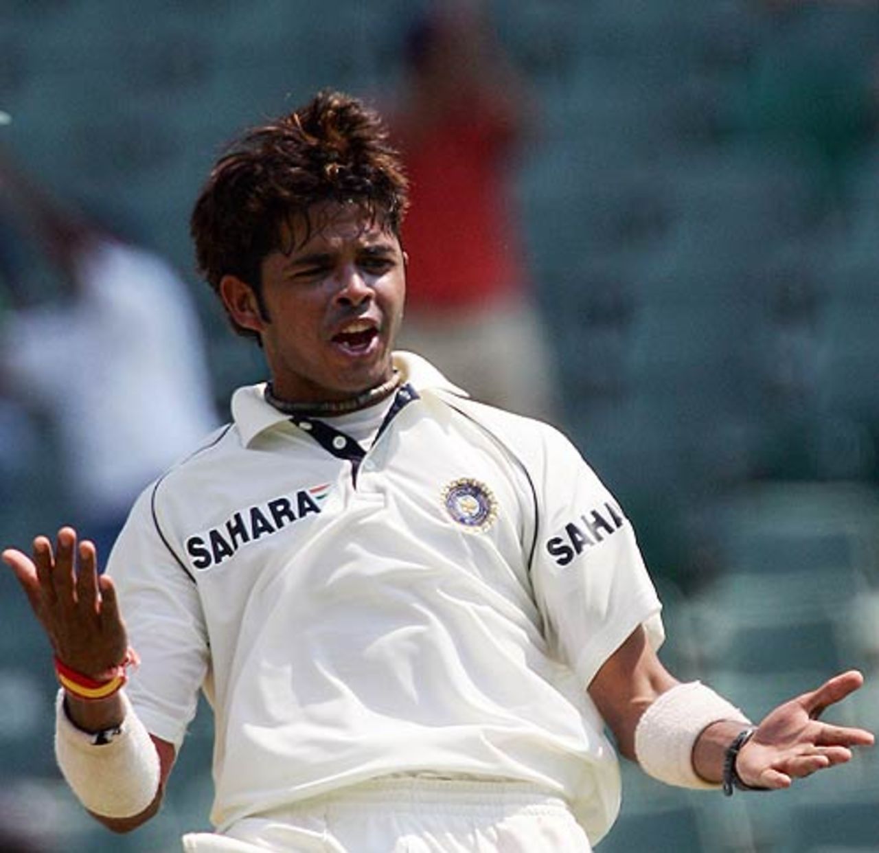 Sreesanth is ecstatic after dismissing another wicket, South Africa v India, 1st Test, Johannesburg, 2nd day, December 16, 2006