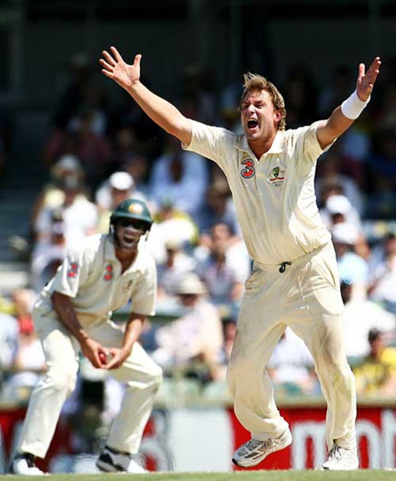 Shane Warne pleads for a wicket, Australia v England, 3rd Test, Perth, December 17, 2006