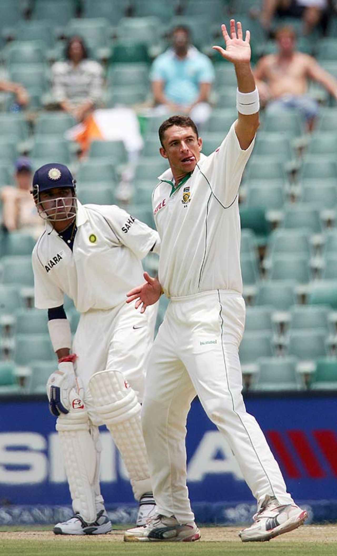 Andre Nel lets out an appeal against Sreesanth, 1st Test, Johannesburg, 3rd day, December 17, 2006