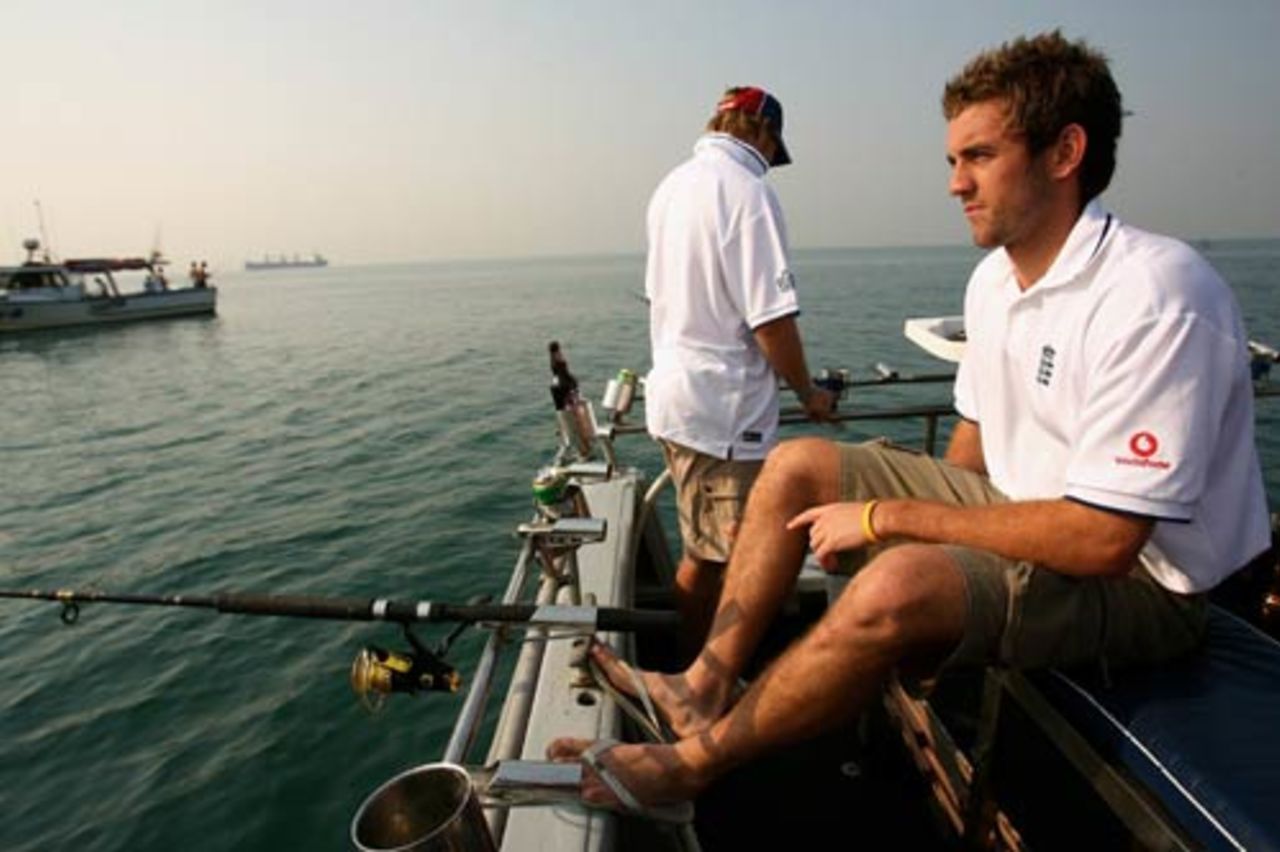 Liam Plunkett on a fishing trip off the Melbourne coast, Melbourne, December 21, 2006