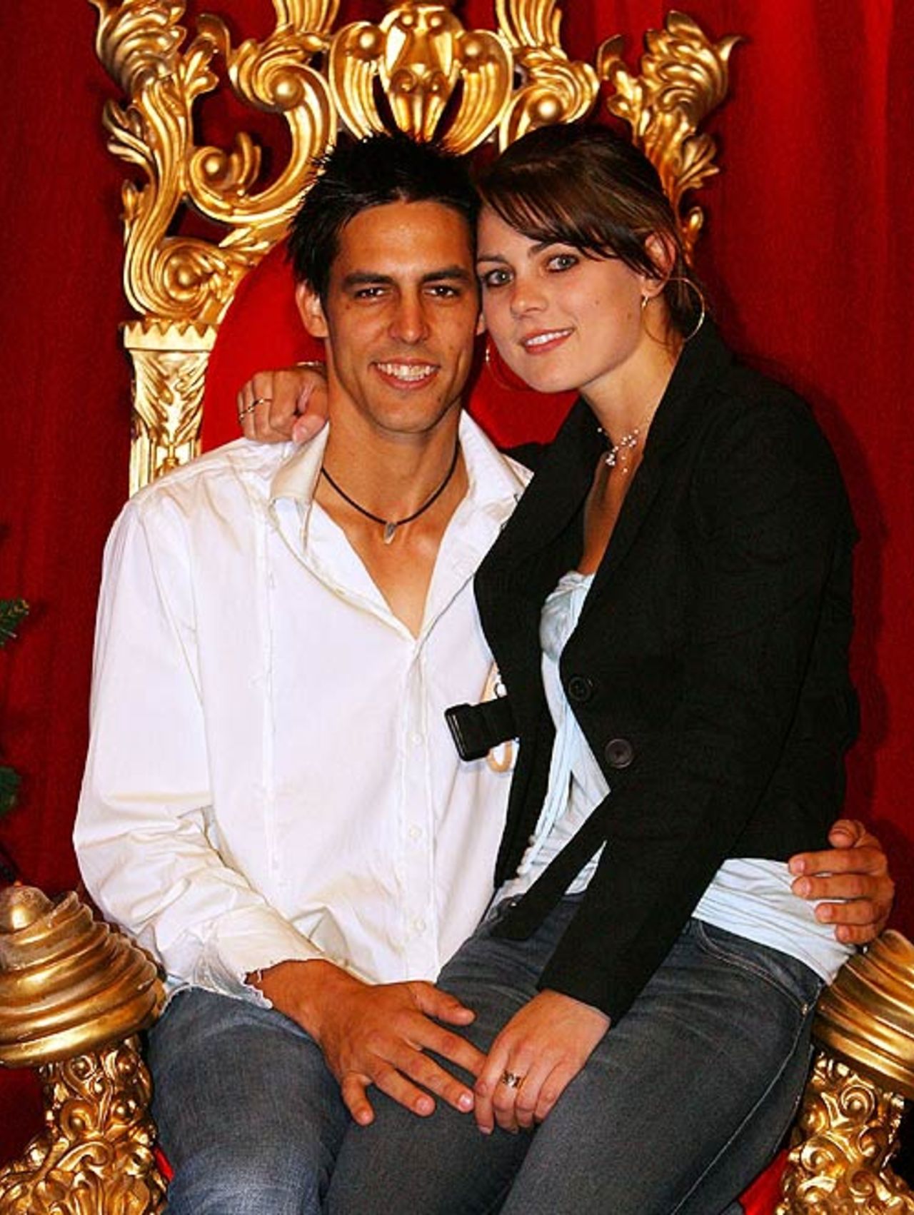 Mitchell Johnson with girlfriend Jessica Bratich, Melbourne, December 25, 2006