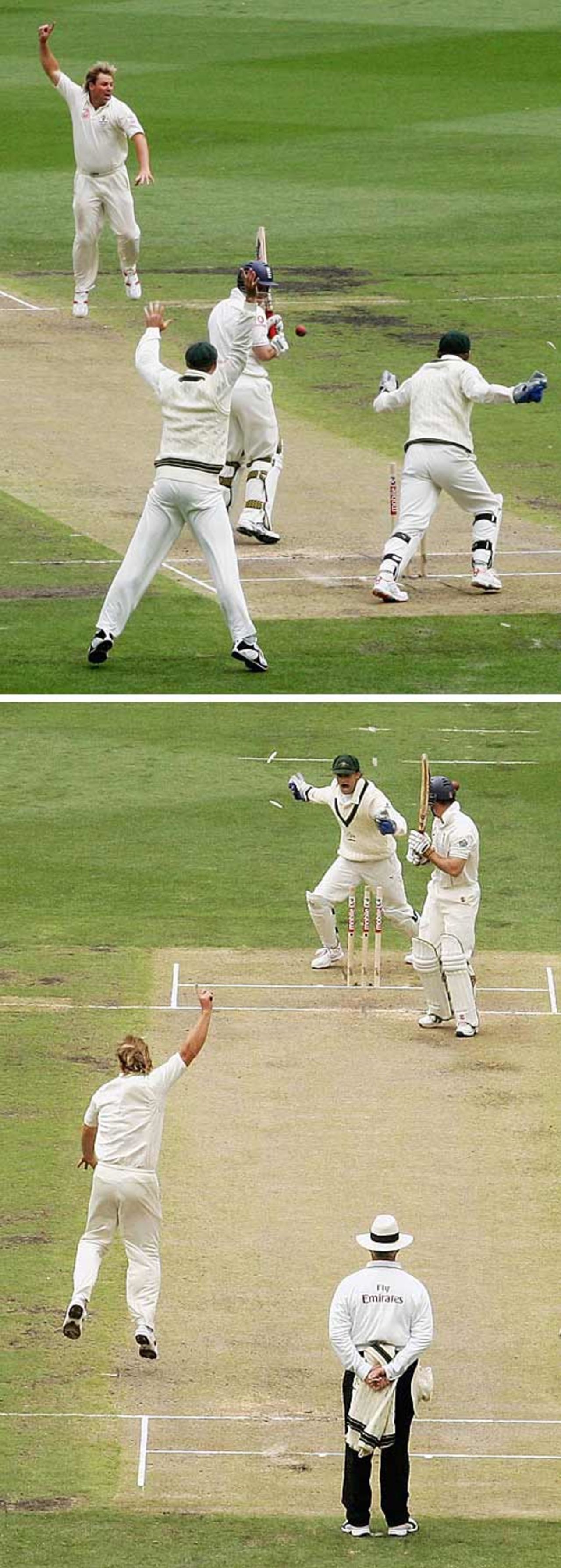 Shane Warne bowls Andrew Strauss to become the first man to reach 700 Test wickets, Australia v England, 4th Test, Melbourne, December 26, 2006