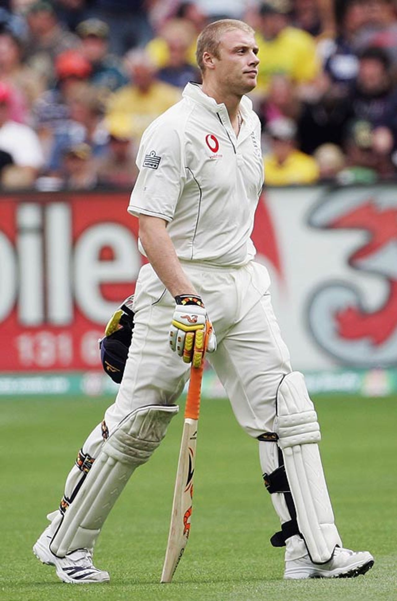 Andrew Flintoff walks off the MCG after being caught for 13, Australia v England, 4th Test, Melbourne, December 26, 2006