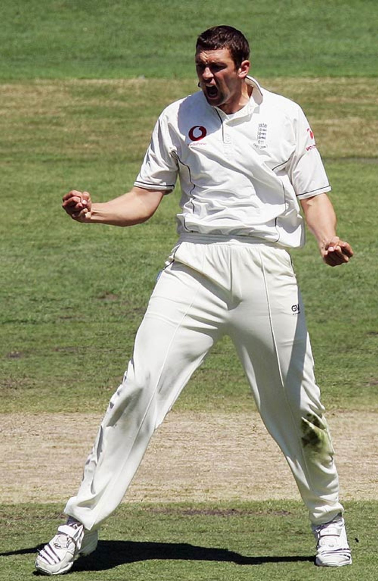 Steve Harmison roars his delight at having Michael Clarke caught behind, Australia v England, 4th Test, Melbourne, December 27, 2006
