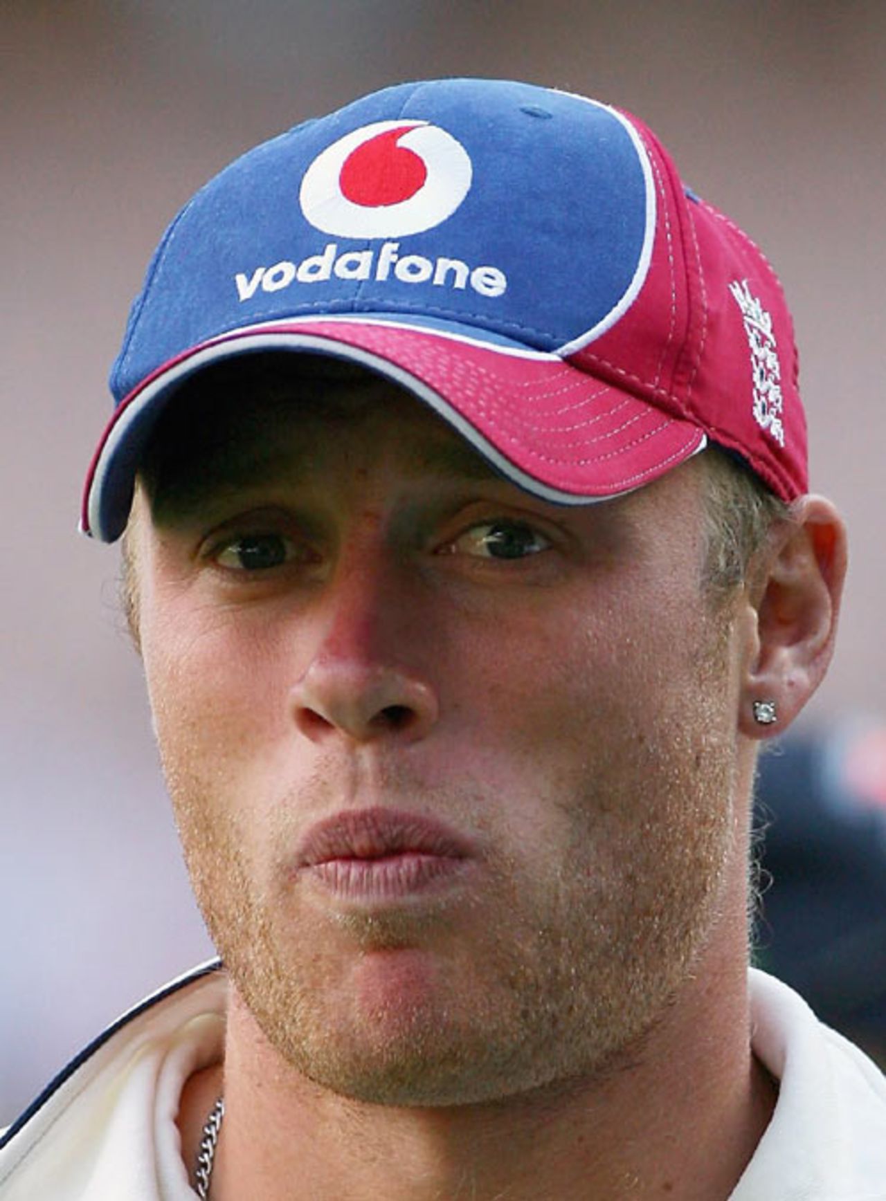 A shell-shocked Andrew Flintoff after the thrashing, Australia v England, 4th Test, Melbourne, December 28, 2006