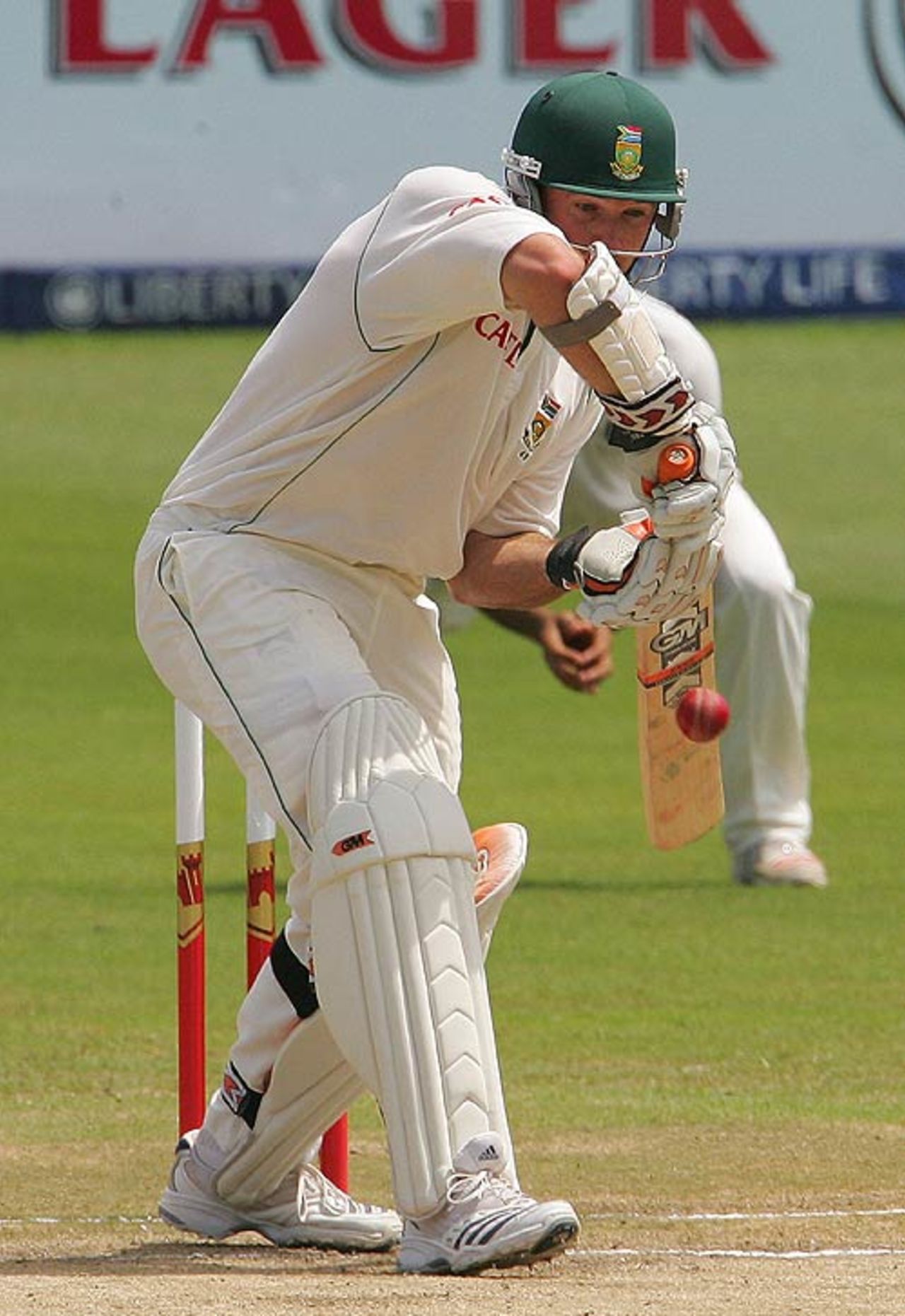 Graeme Smith defends on the front foot, South Africa v India, 2nd Test, Durban, 4th day, December 29, 2006