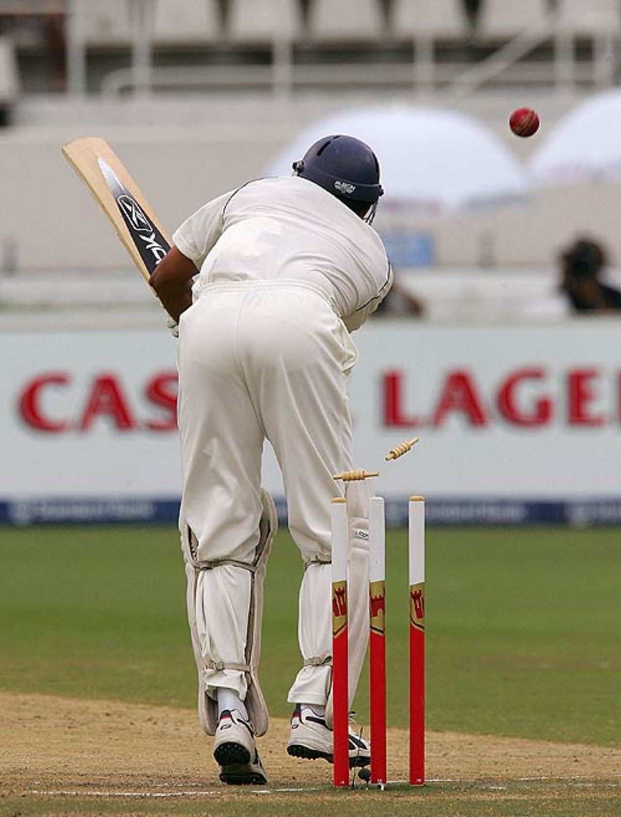 VVS Laxman is castled by Andre Nel, South Africa v India, 2nd Test, Durban, 4th day, December 29, 2006