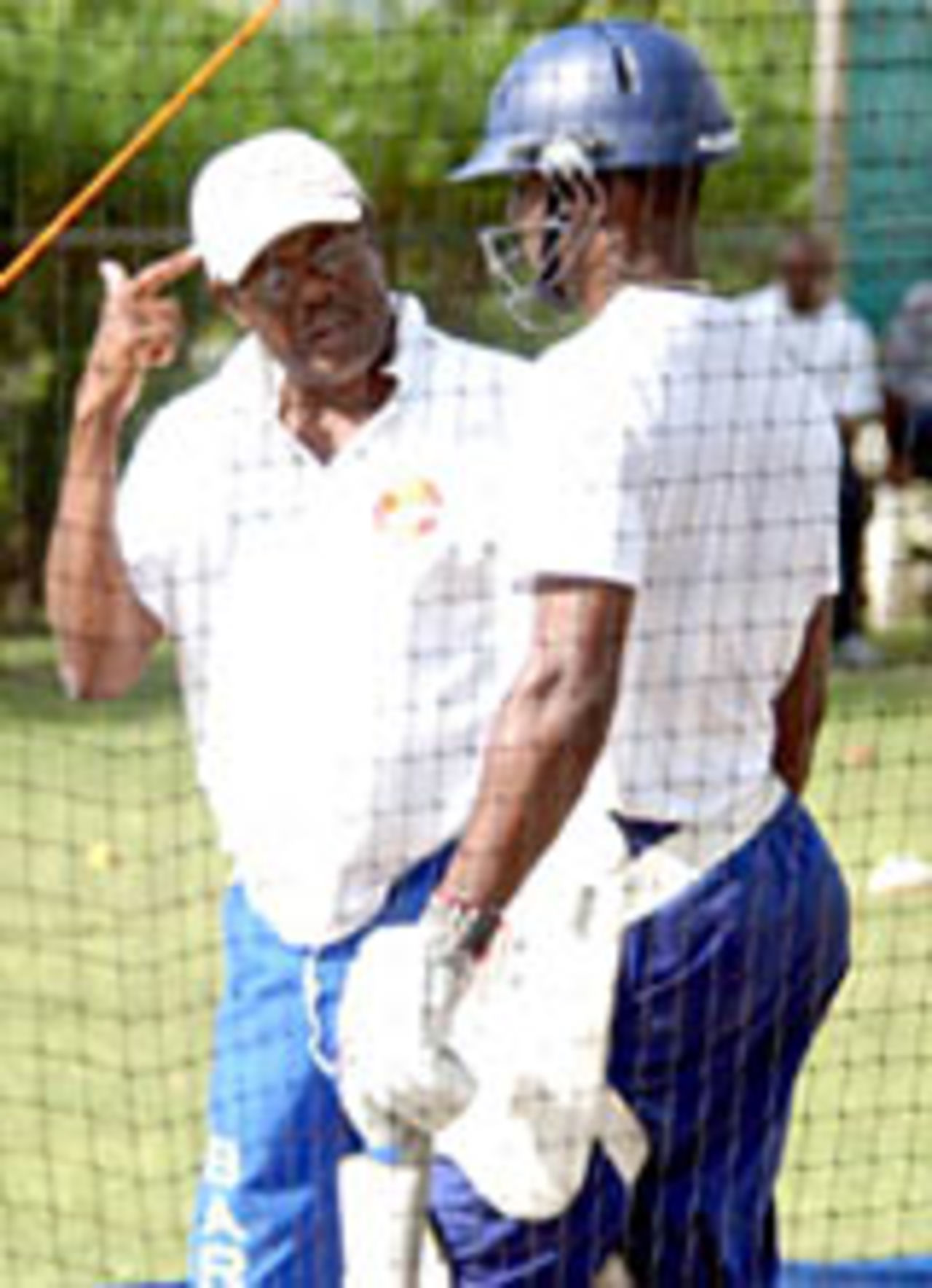 One of Barbados' and the West Indies' all-time batting greats was in the nets at Yorkshire Sports Club, Friendship, St Michael, yesterday, giving tips on the art of batting to current national cricketers. Cricket legend Seymour Nurse, dressed in blue Barbados track pants and white tee-shirt and still looking fairly fit for someone 73 years old, positioned himself behind the stumps so that he could detect any flaws in the batsmen's technique, Barbados, December 30, 2006